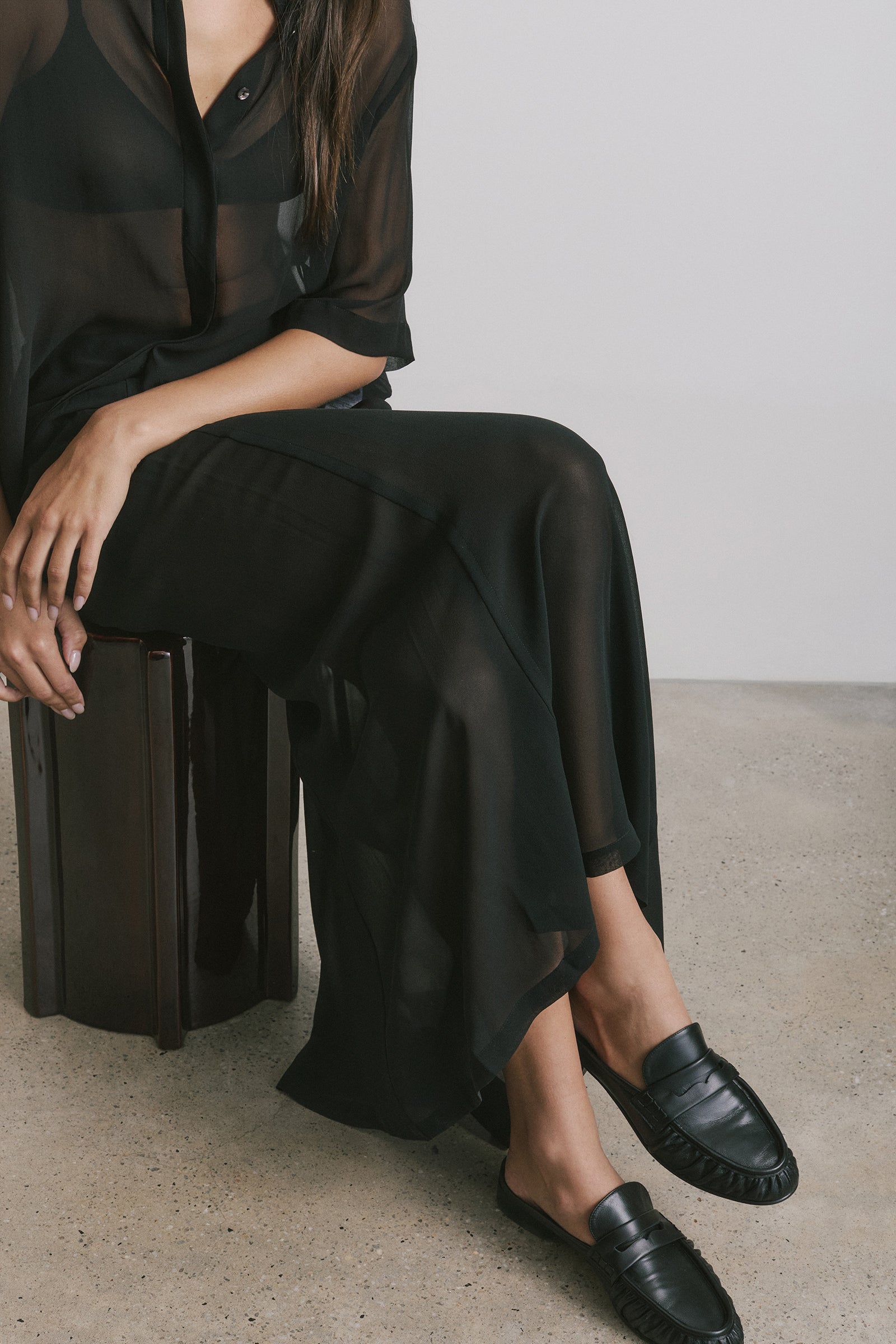 Easy Skirt - Black Georgette