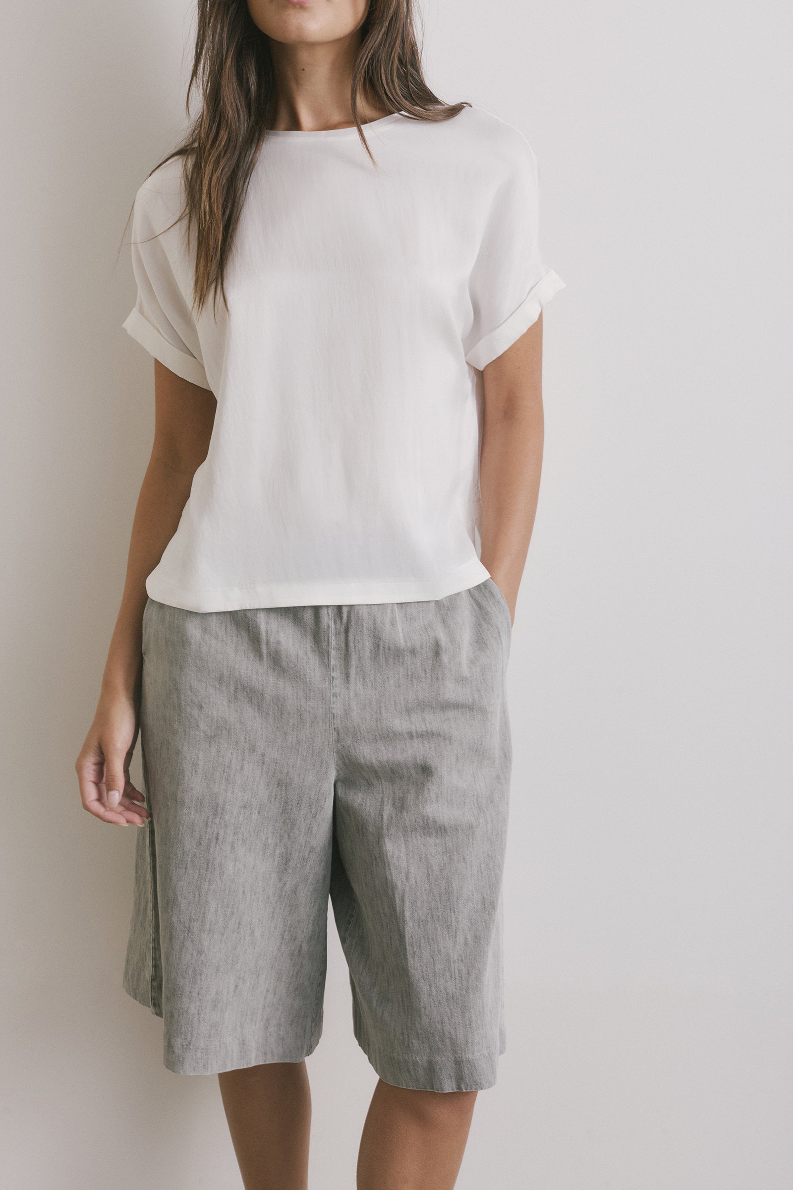 Relaxed Silk T-Shirt - Whisper White
