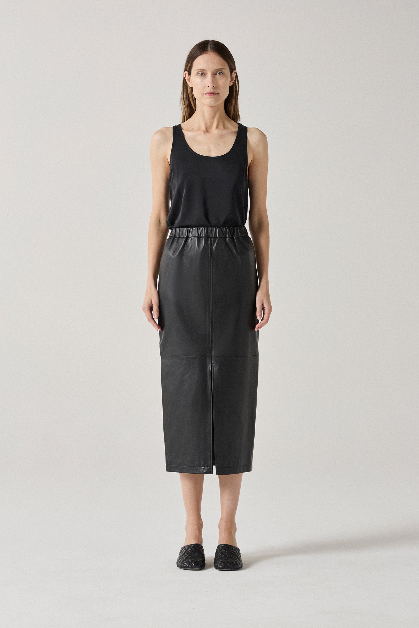 Leather Pencil Skirt - Black