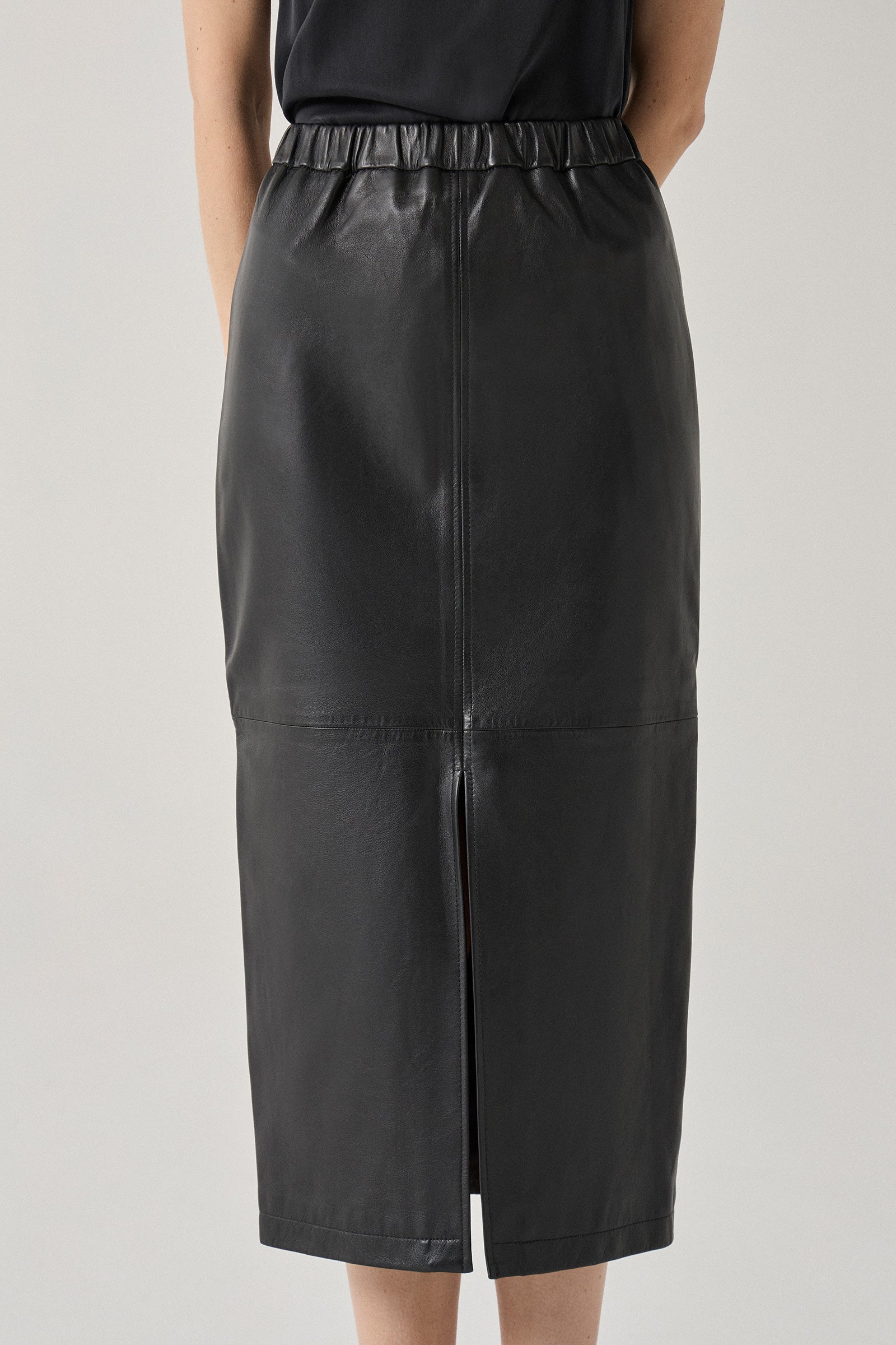 Leather Pencil Skirt - Black