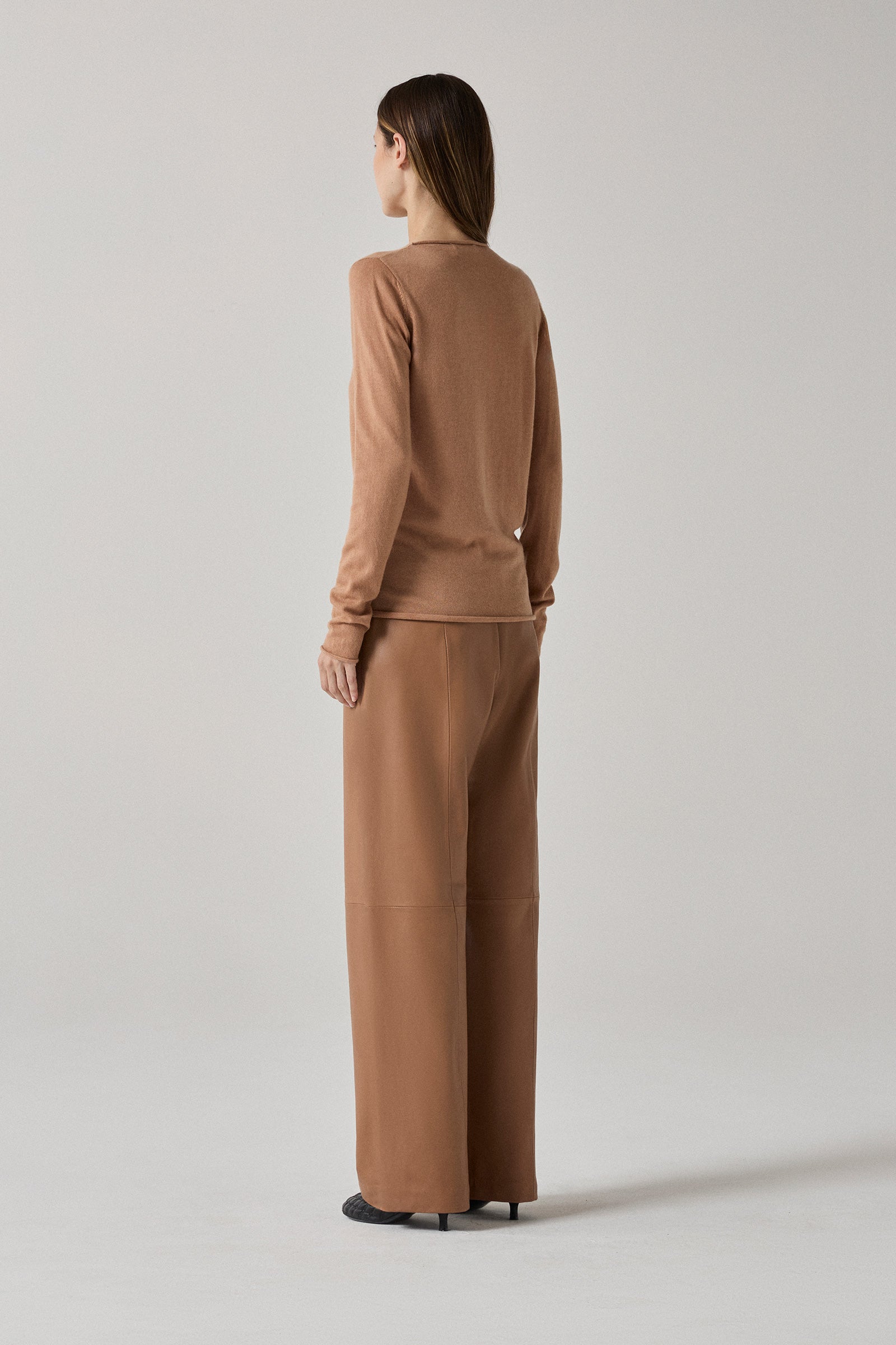 Relaxed Leather Pant - Caramel