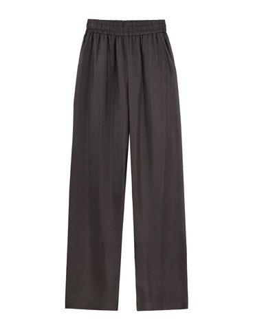 Silk Wide Leg Pant - Truffle Twill