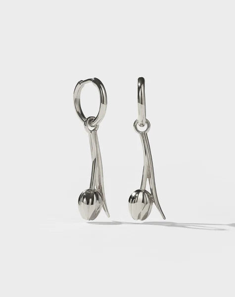Meadowlark Tulip Earrings - Silver