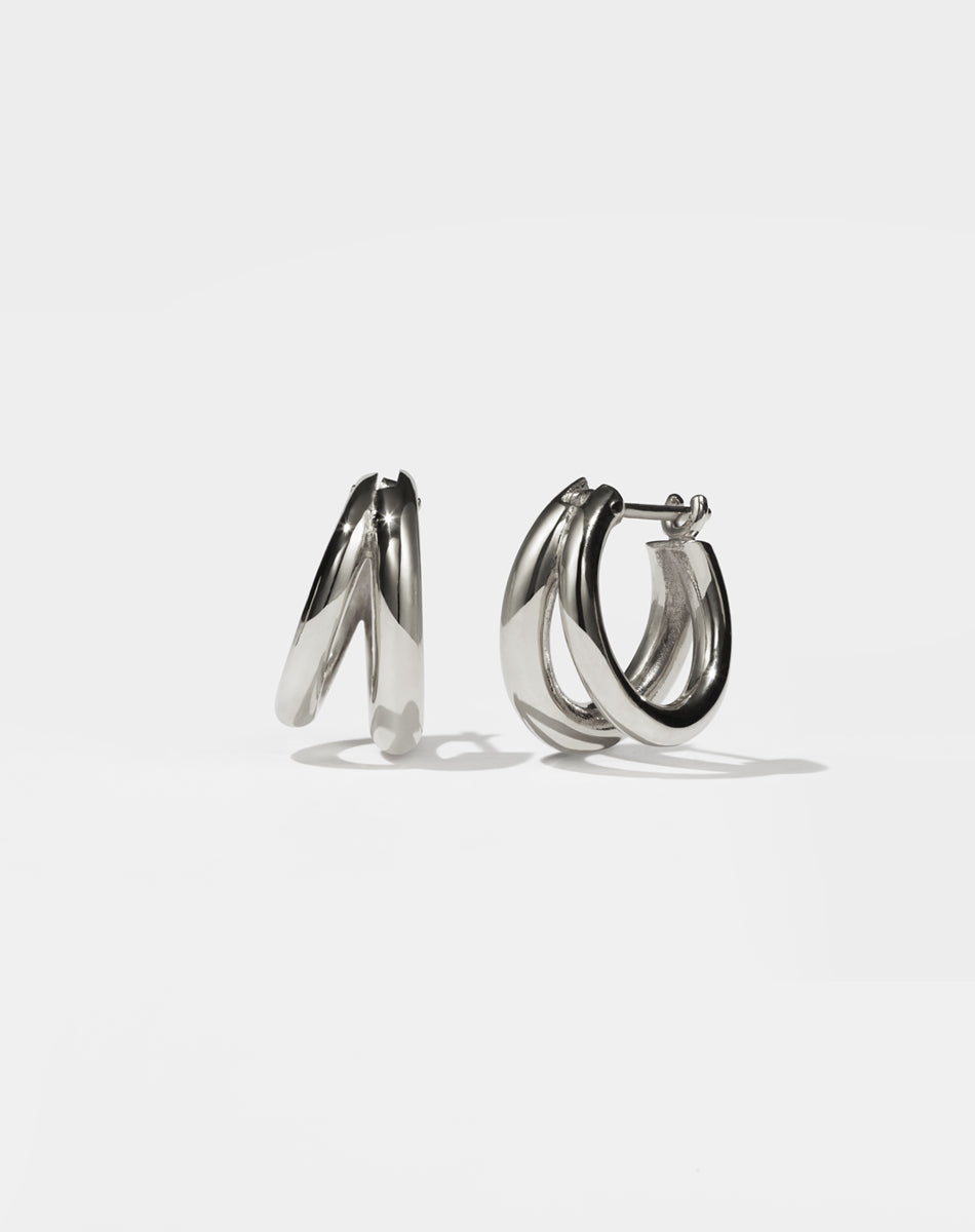 Meadowlark Medium Coco Hoops - Silver