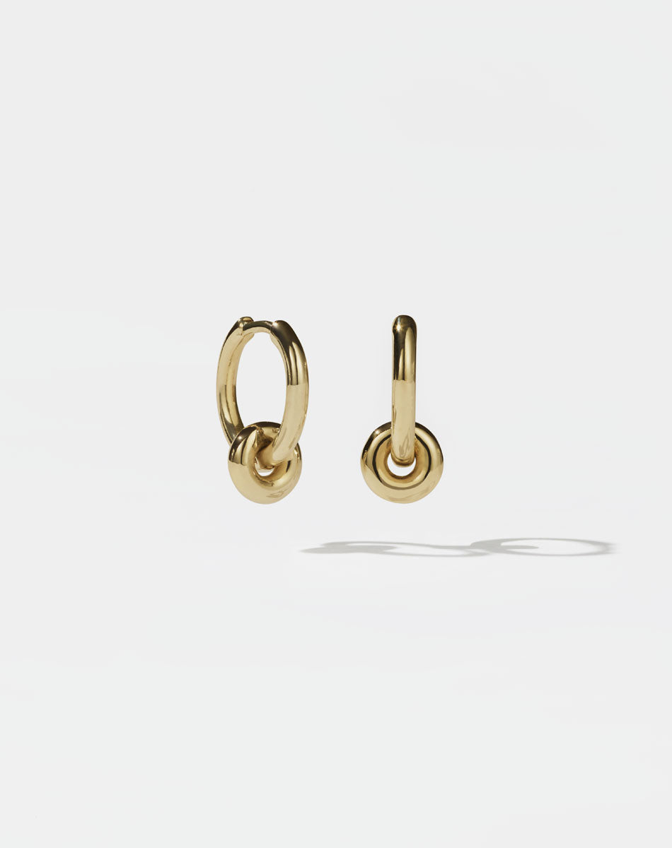 Meadowlark James Charm Earrings - Gold (flatlay, duplicate)