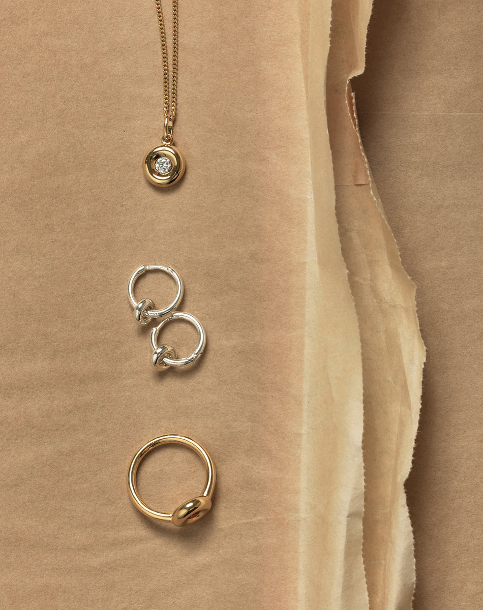 Meadowlark James Charm Earrings - Gold (still life, styled)