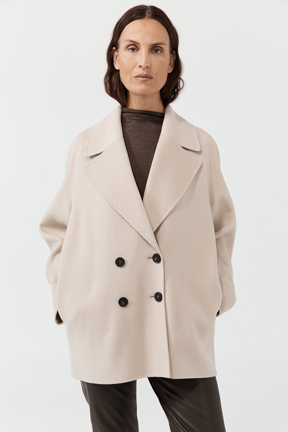 Cashmere Peacoat - Light Macadamia