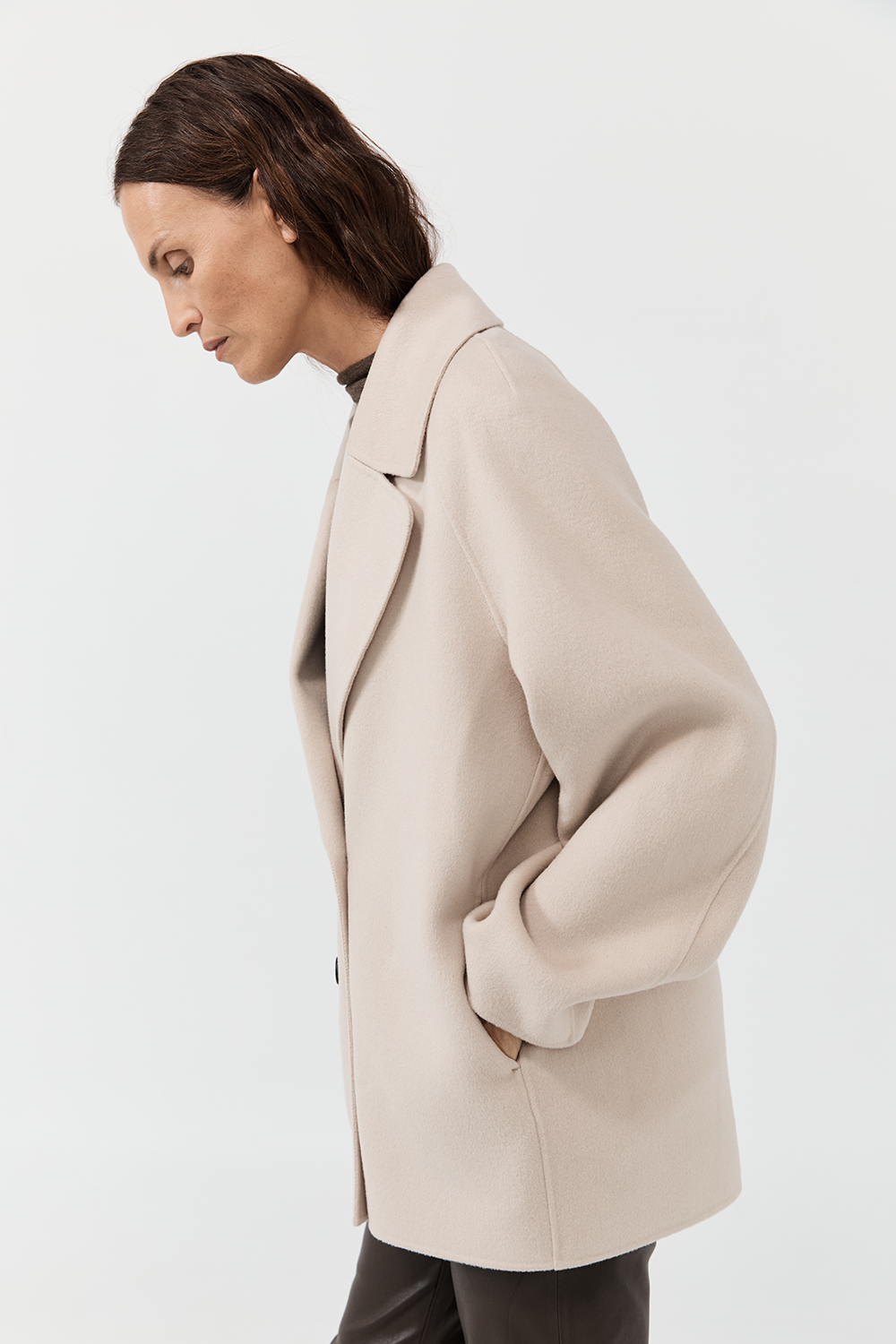Cashmere Peacoat - Light Macadamia