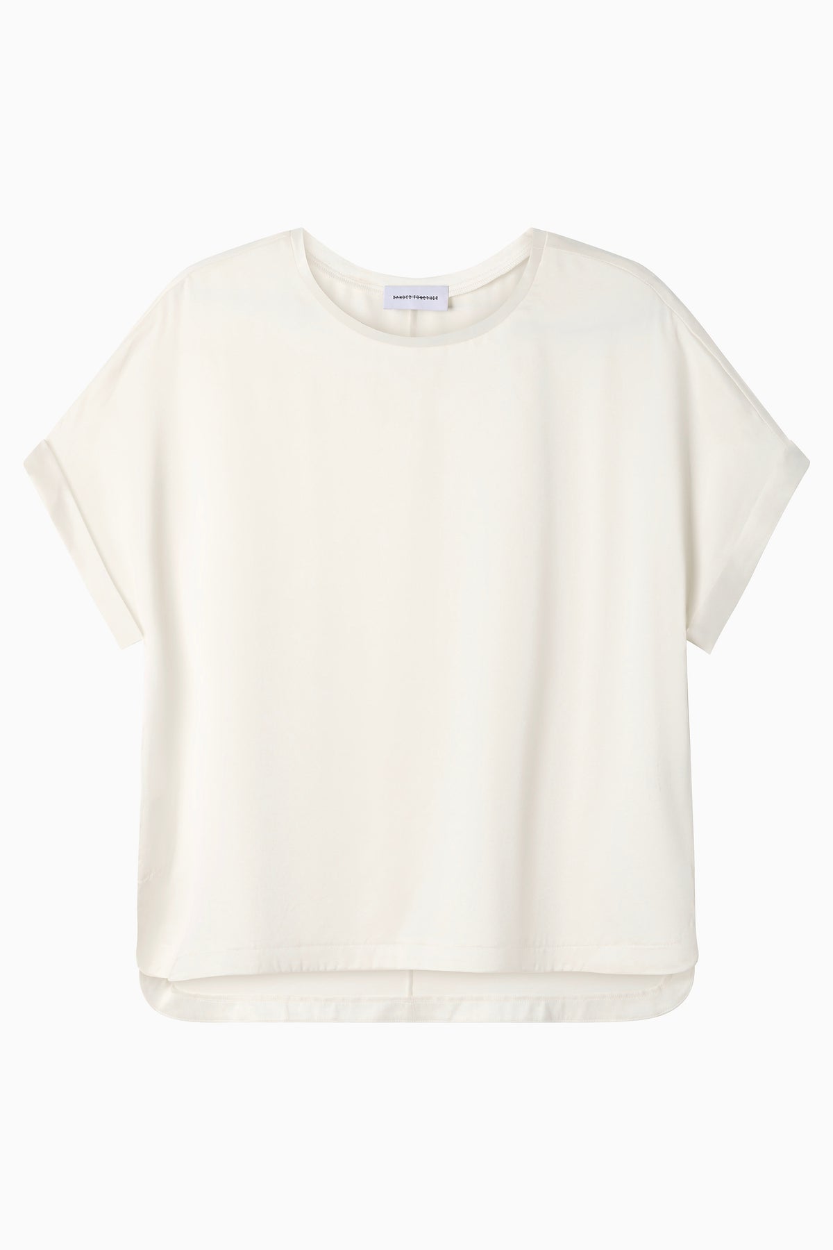 Relaxed Silk T-Shirt - Whisper White Silk Satin