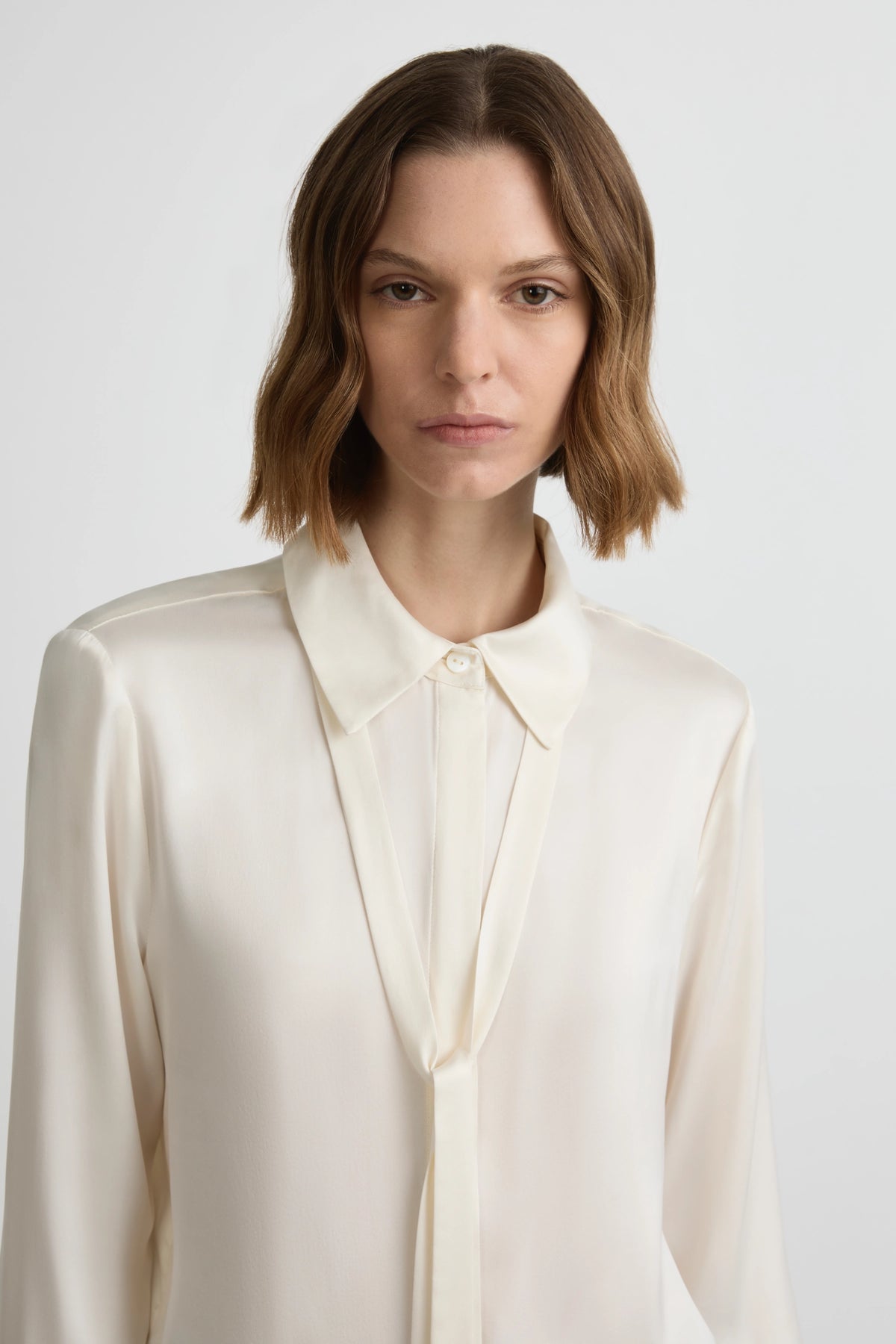 Perfect Shirt 2.0 - Whisper White Silk Satin