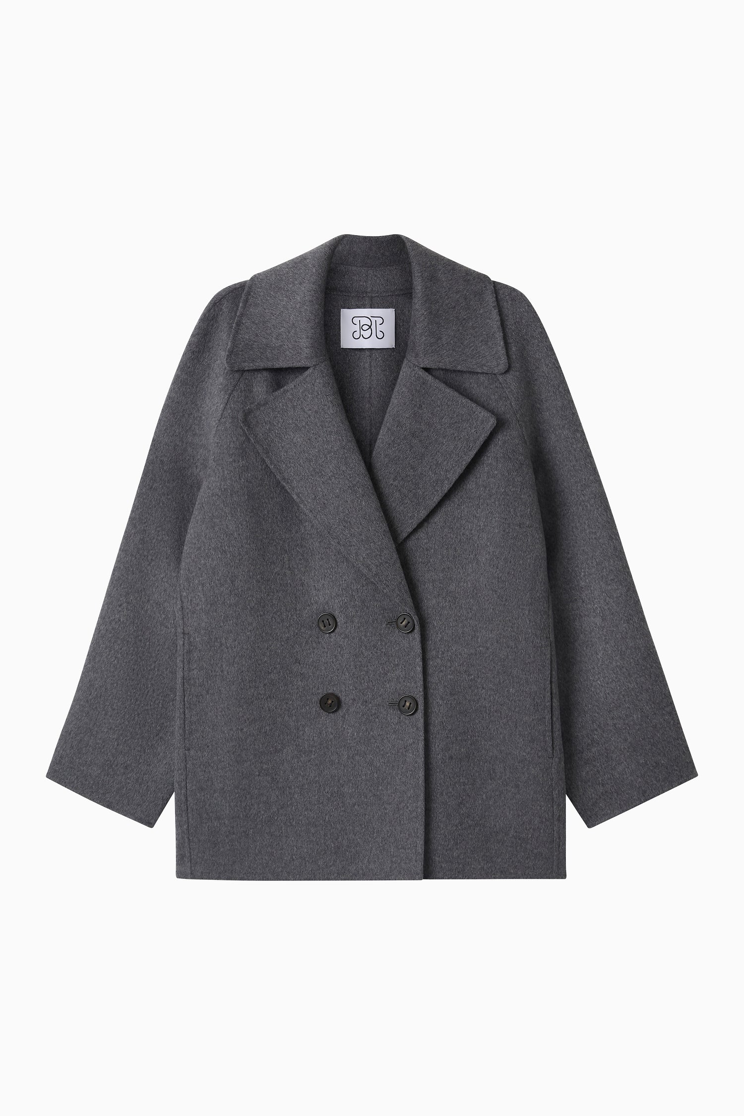 Cashmere Peacoat - Charcoal Grey