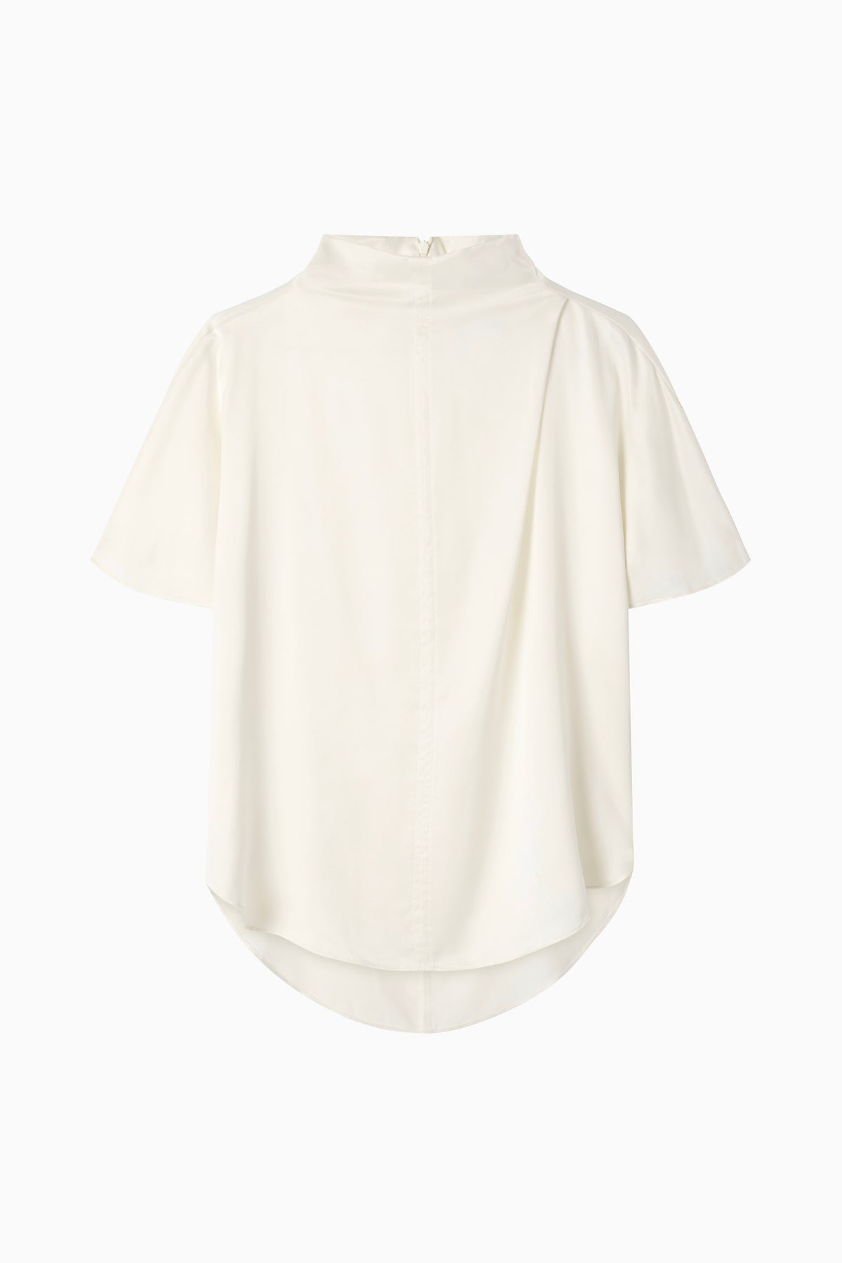 Draped T - Whisper White Silk Satin