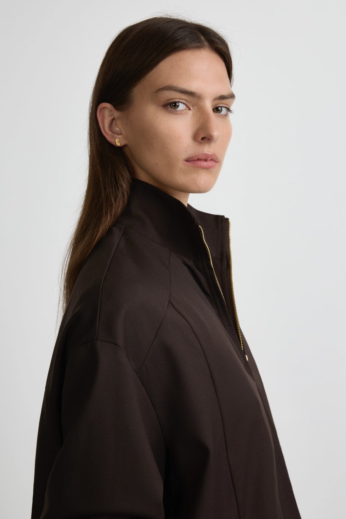 Longline Bomber - Cafe Solo Wool
