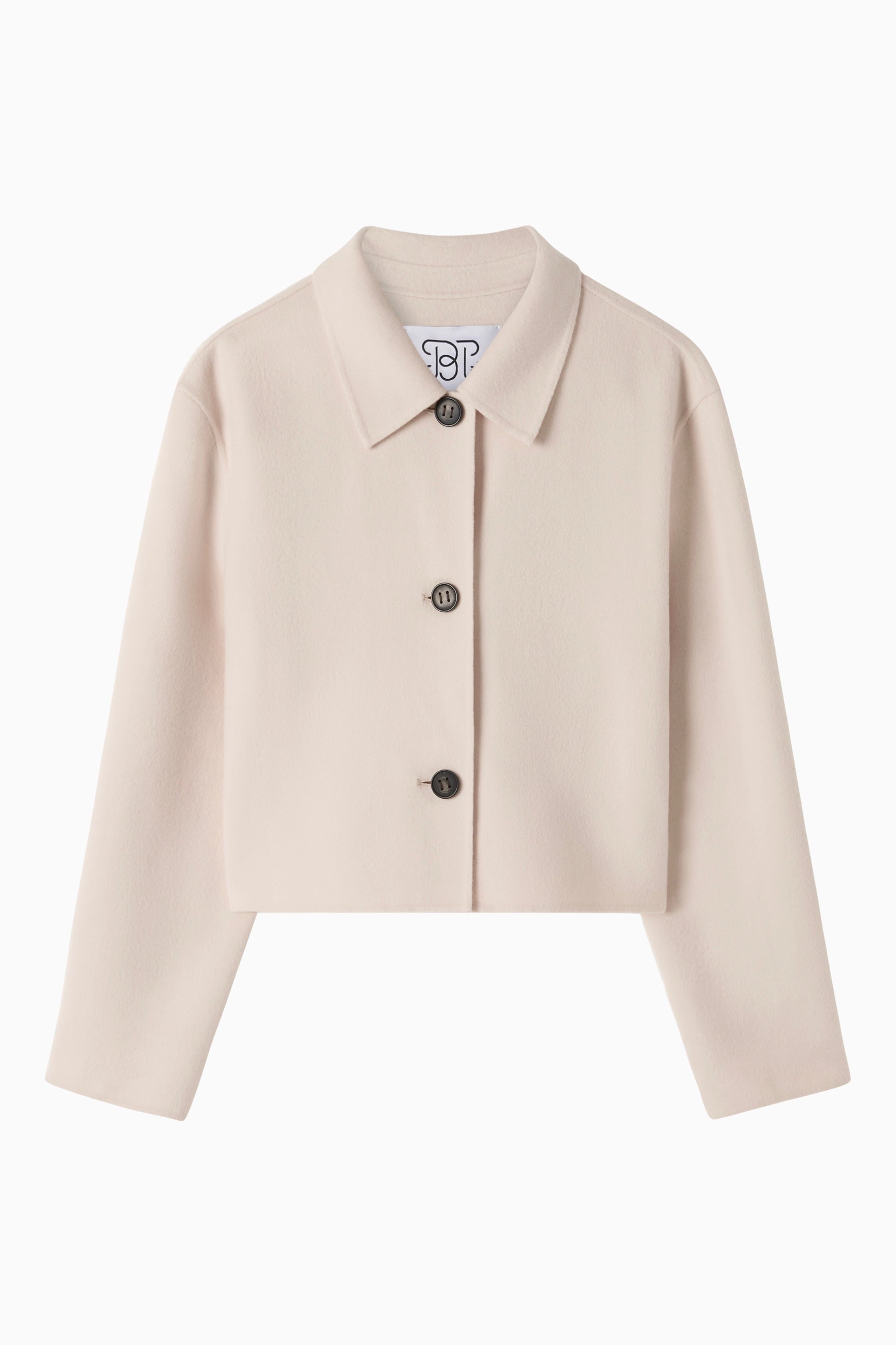 Cashmere Cropped Coat - Salt