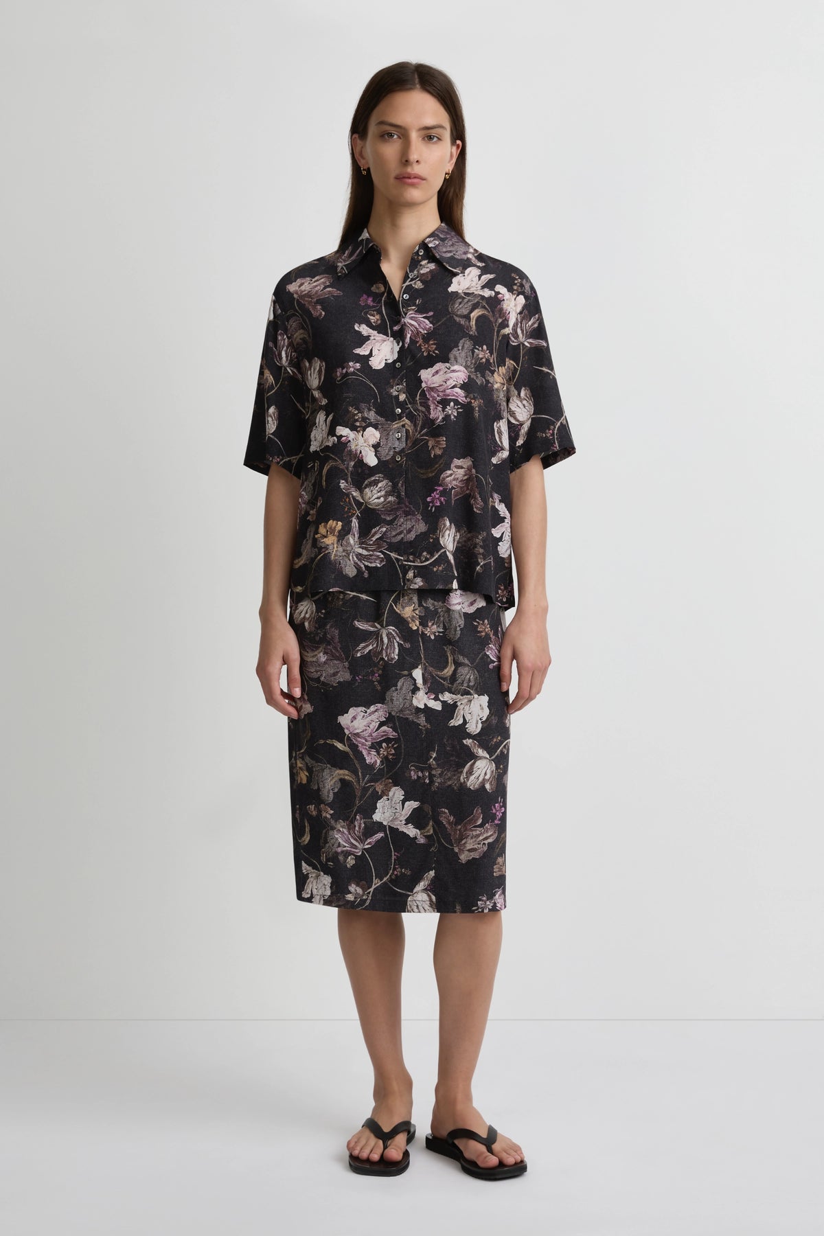 Mid Shirt - Flores Silk