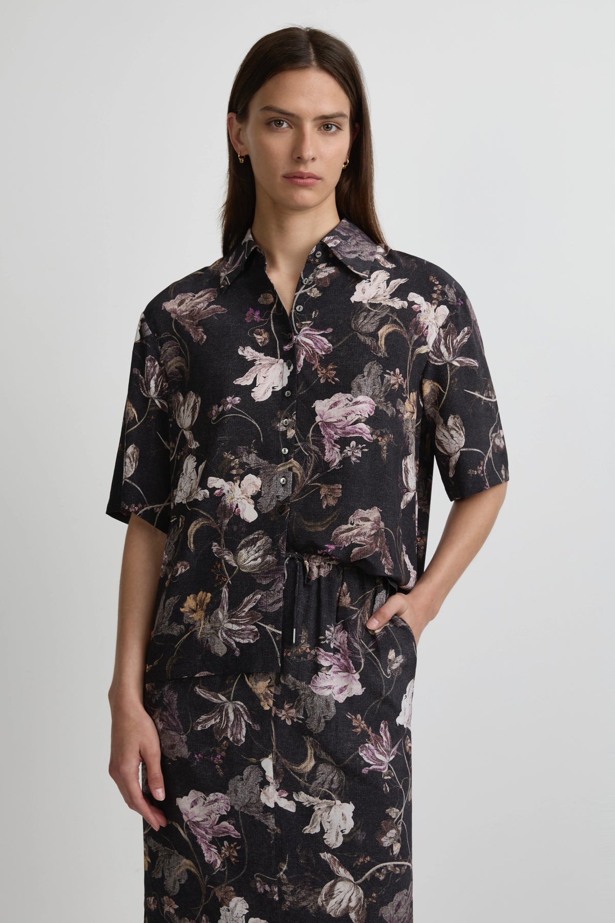 Mid Shirt - Flores Silk