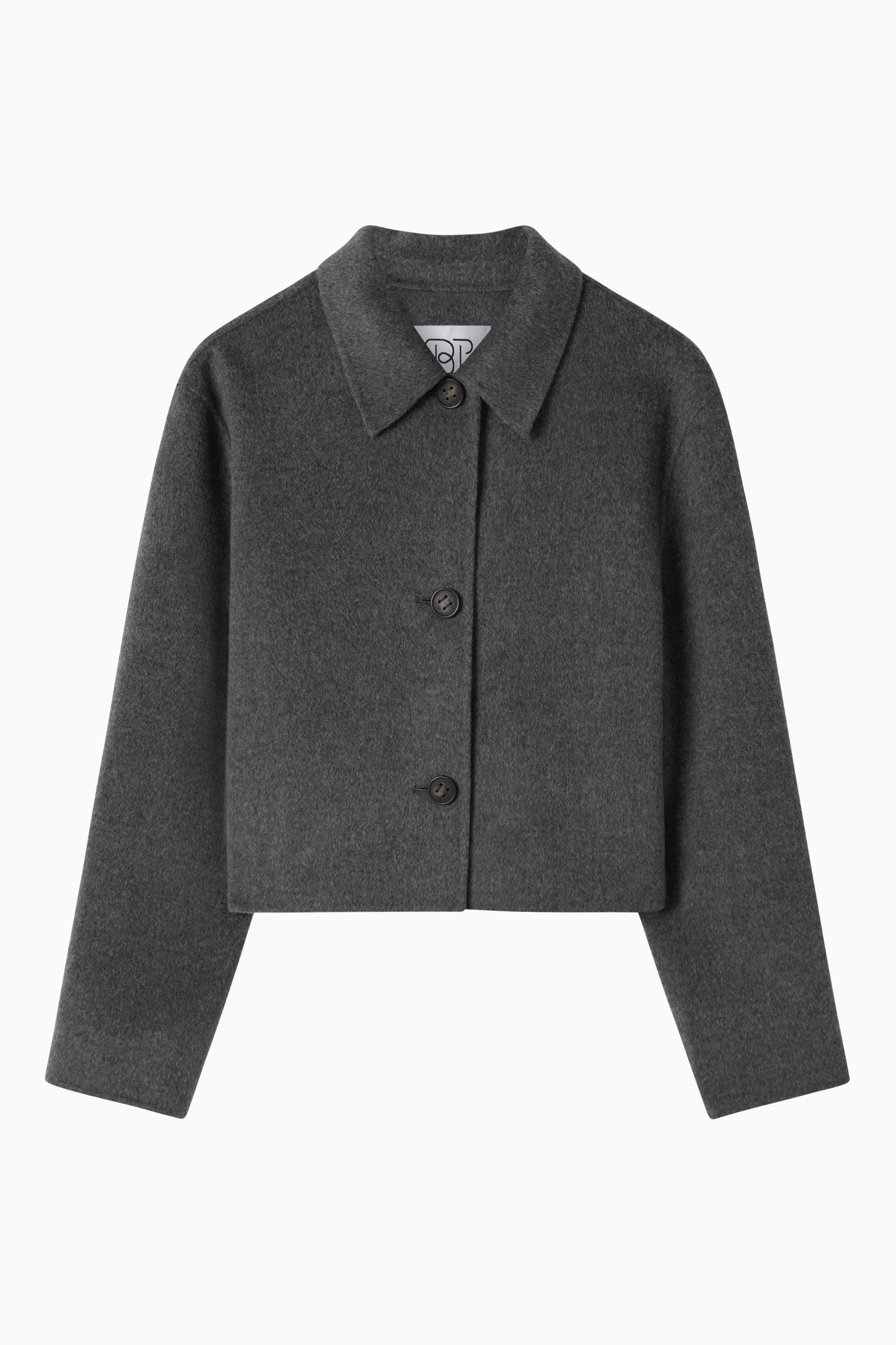 Cashmere Cropped Coat - Charcoal Grey