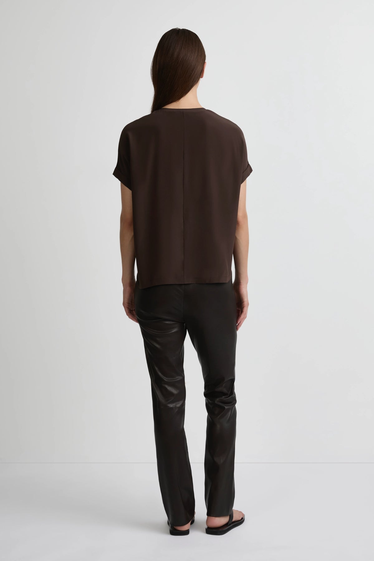 Relaxed Silk T-Shirt - Cafe Solo