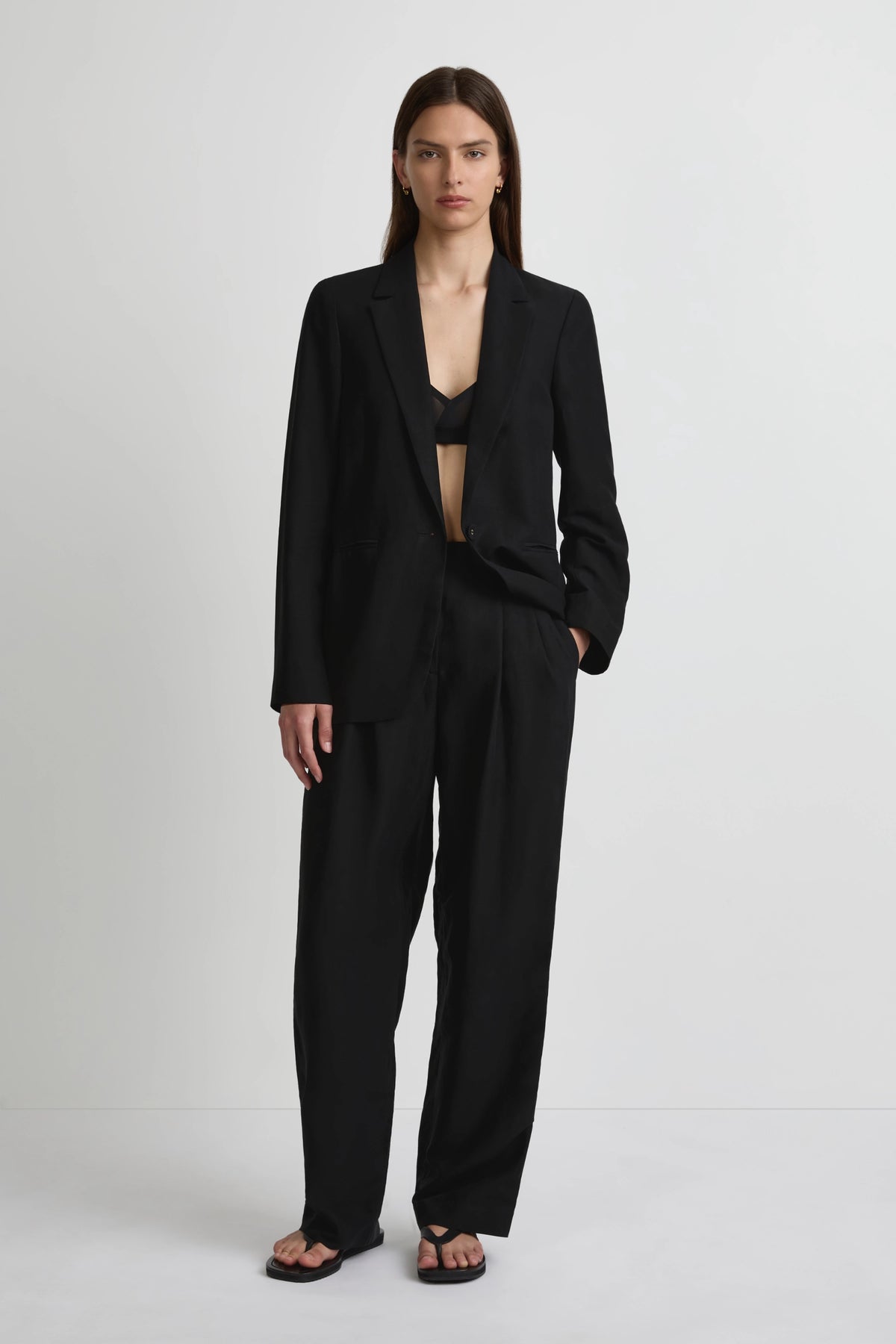 Easy Blazer - Black Silk Linen