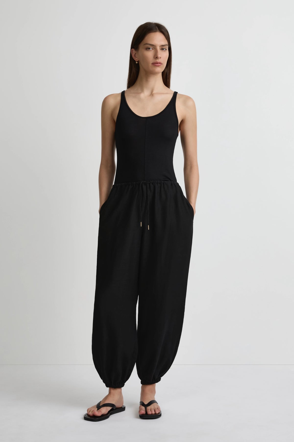 Enamoured Pant - Black Silk Linen
