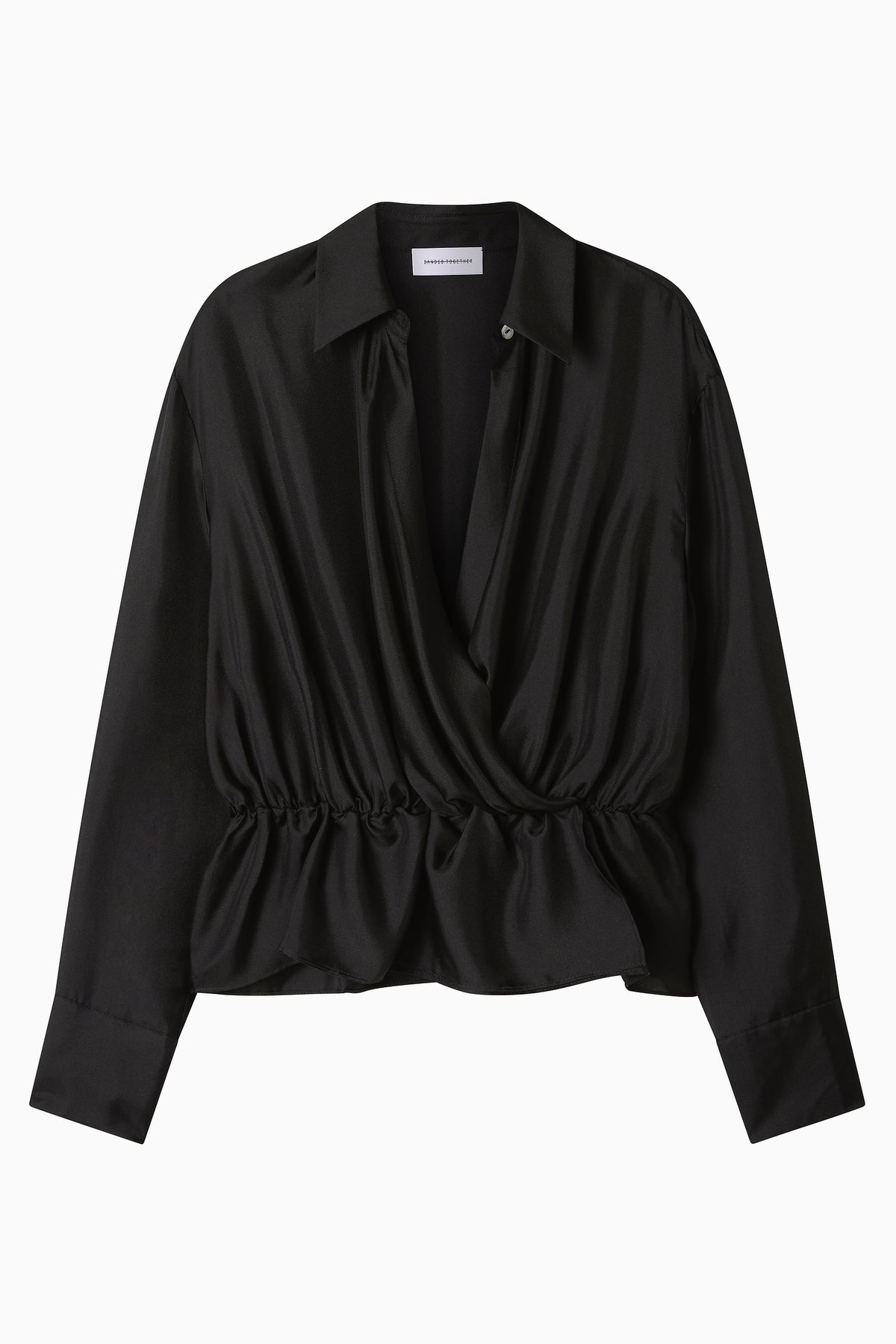 Wrap Shirt - Black Silk Twill