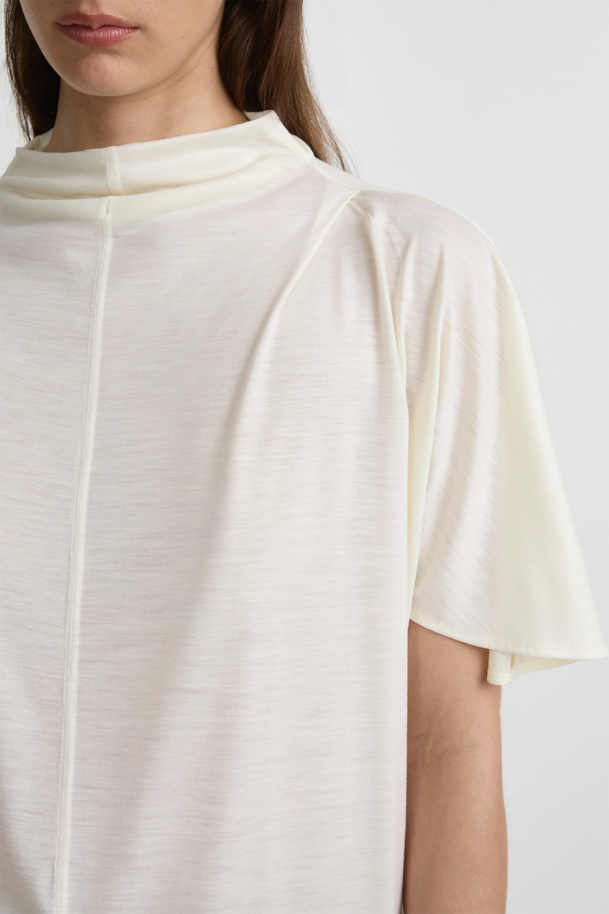 Merino Draped T - White