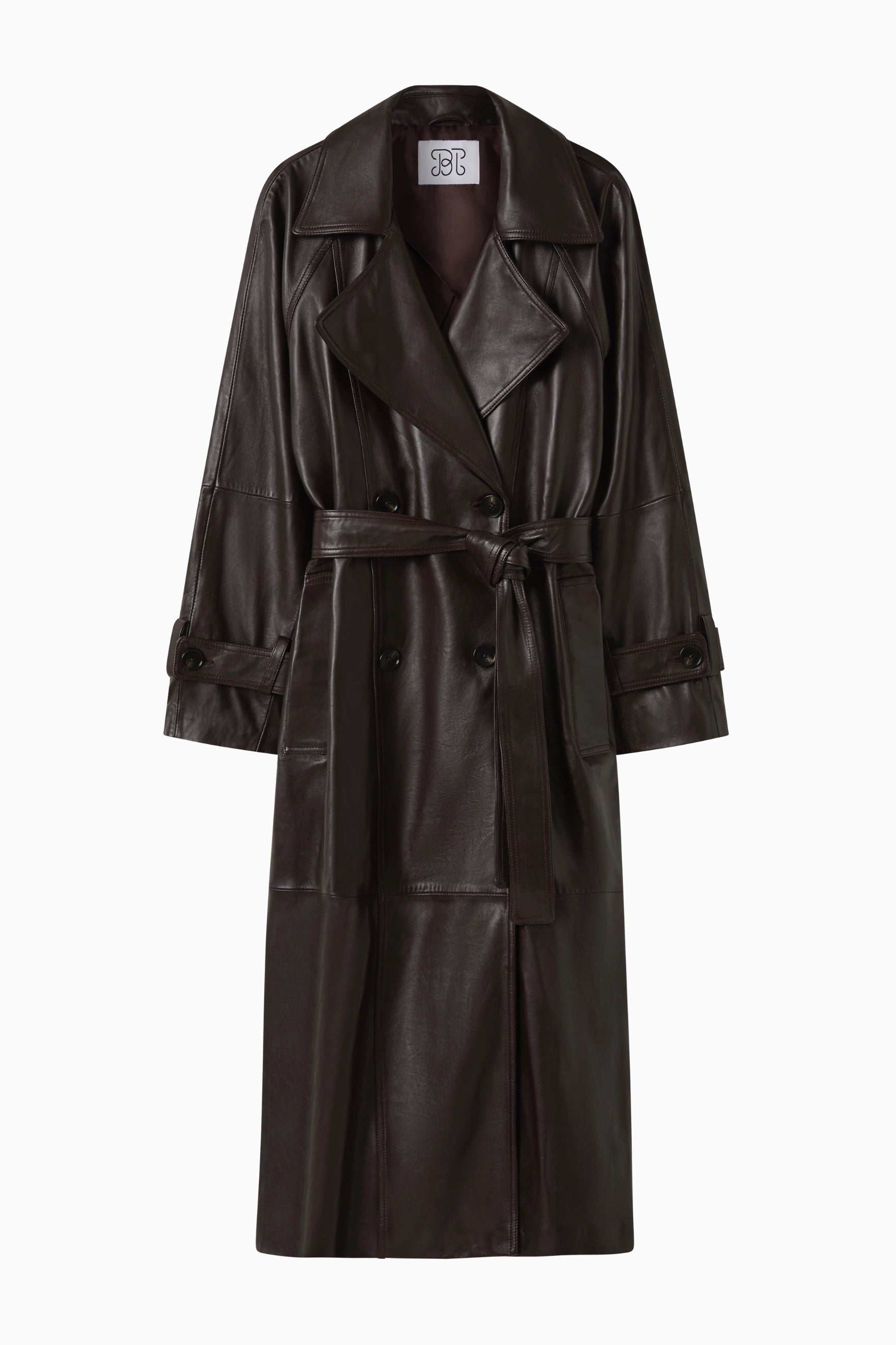 Leather Trench Coat - Plum