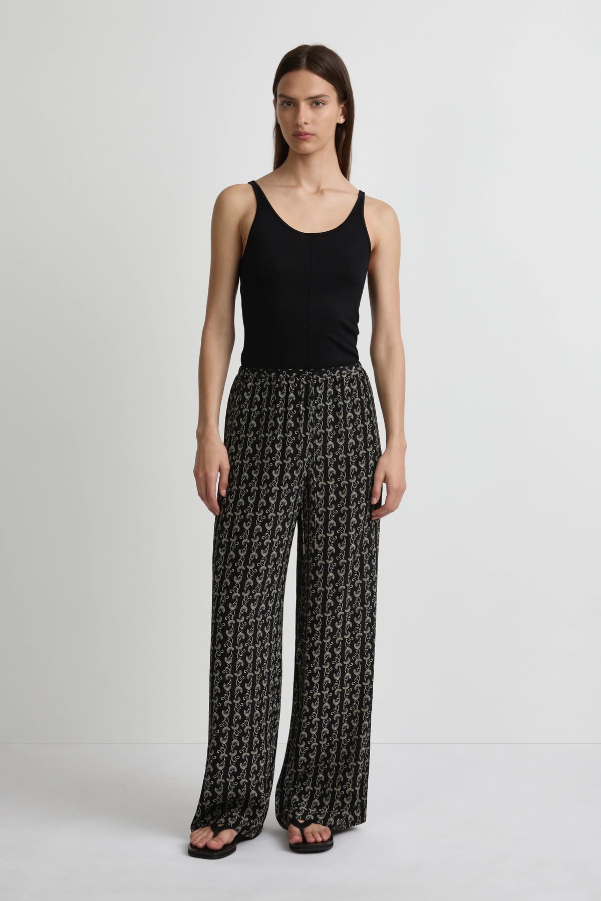 Resort Pant - Palma Print Silk