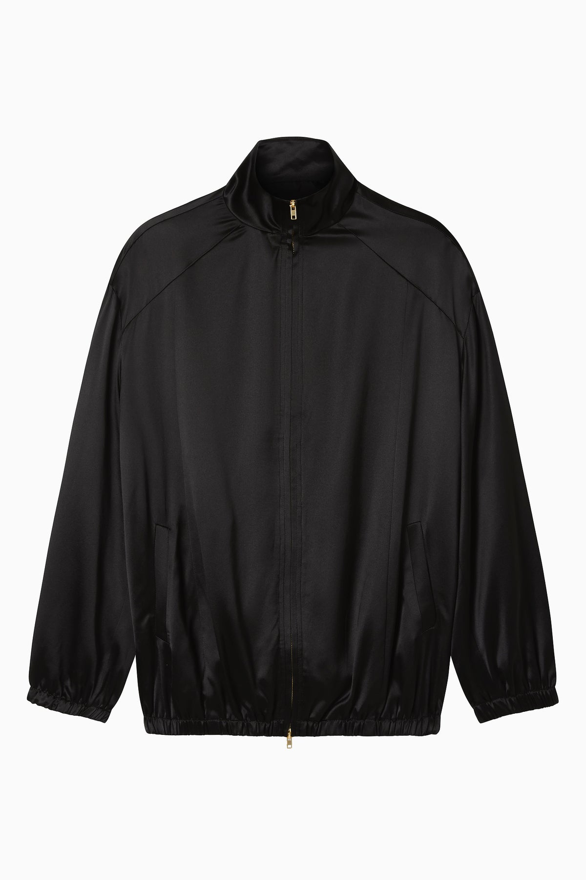 Longline Bomber - Black Luxe Silk
