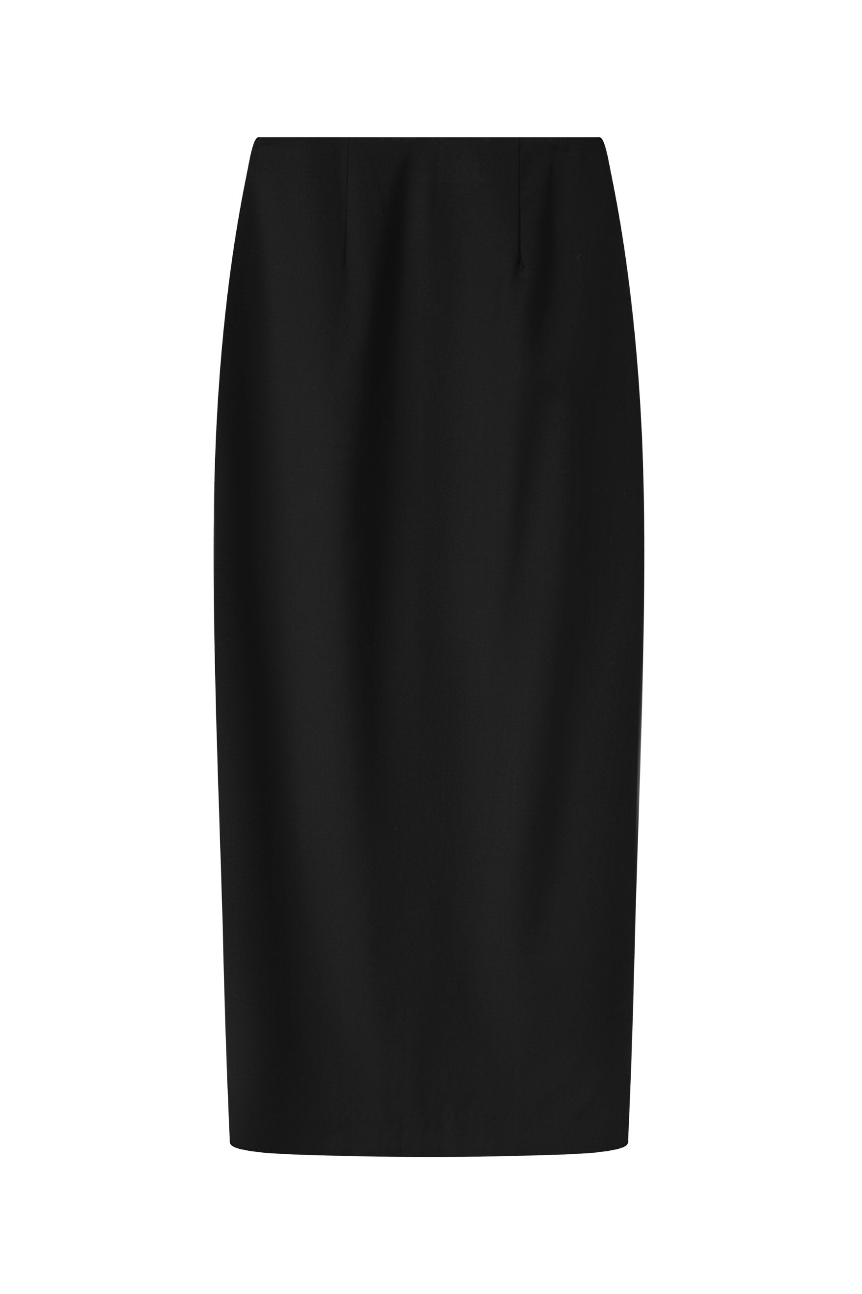 Column Skirt - Black Wool