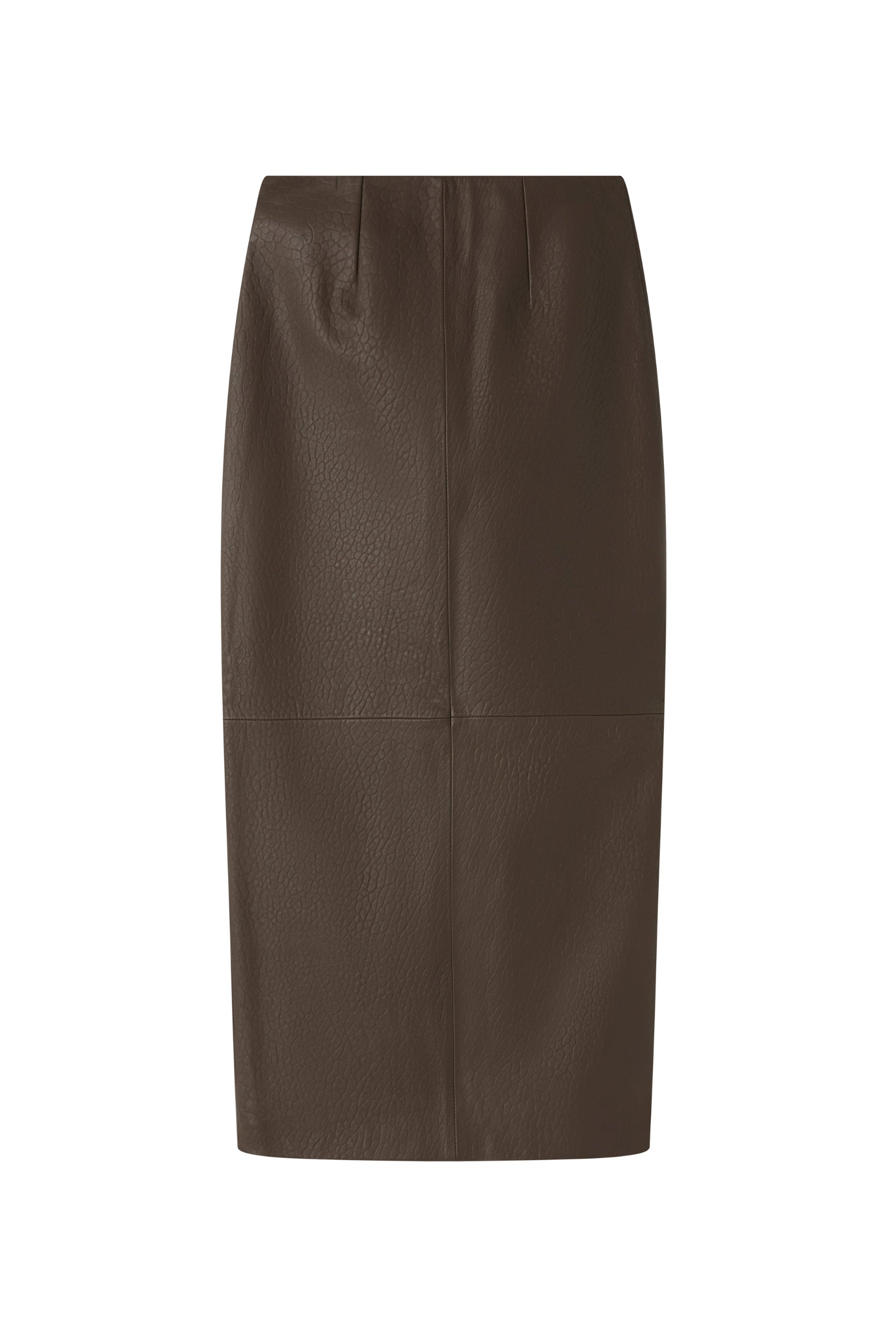Leather Column Skirt - Dark Moss