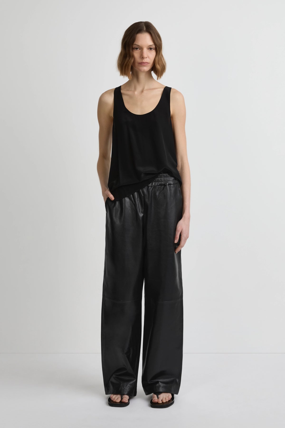 Relaxed Leather Pant - Black