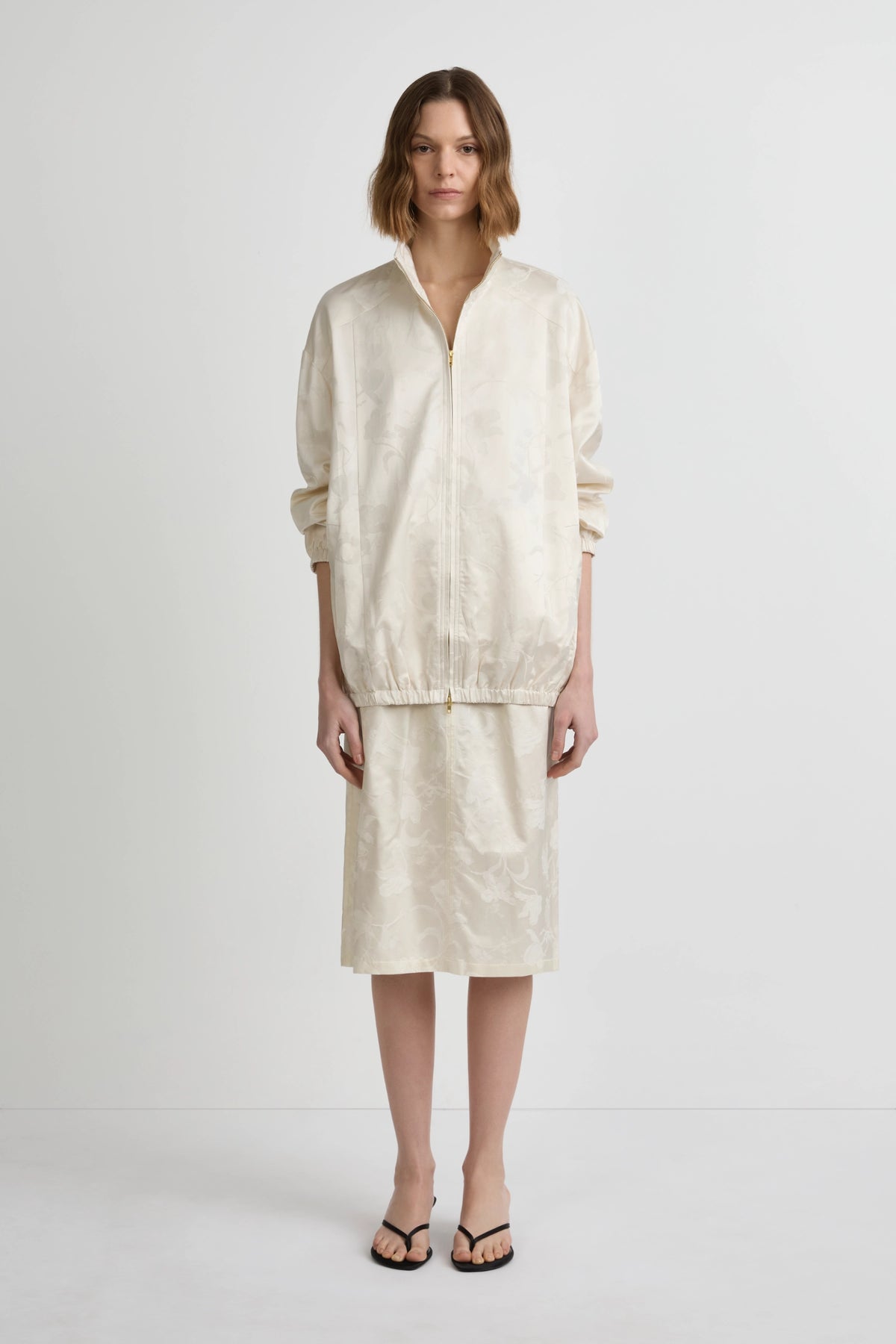 Longline Bomber - Heirloom Silk Cotton Jacquard