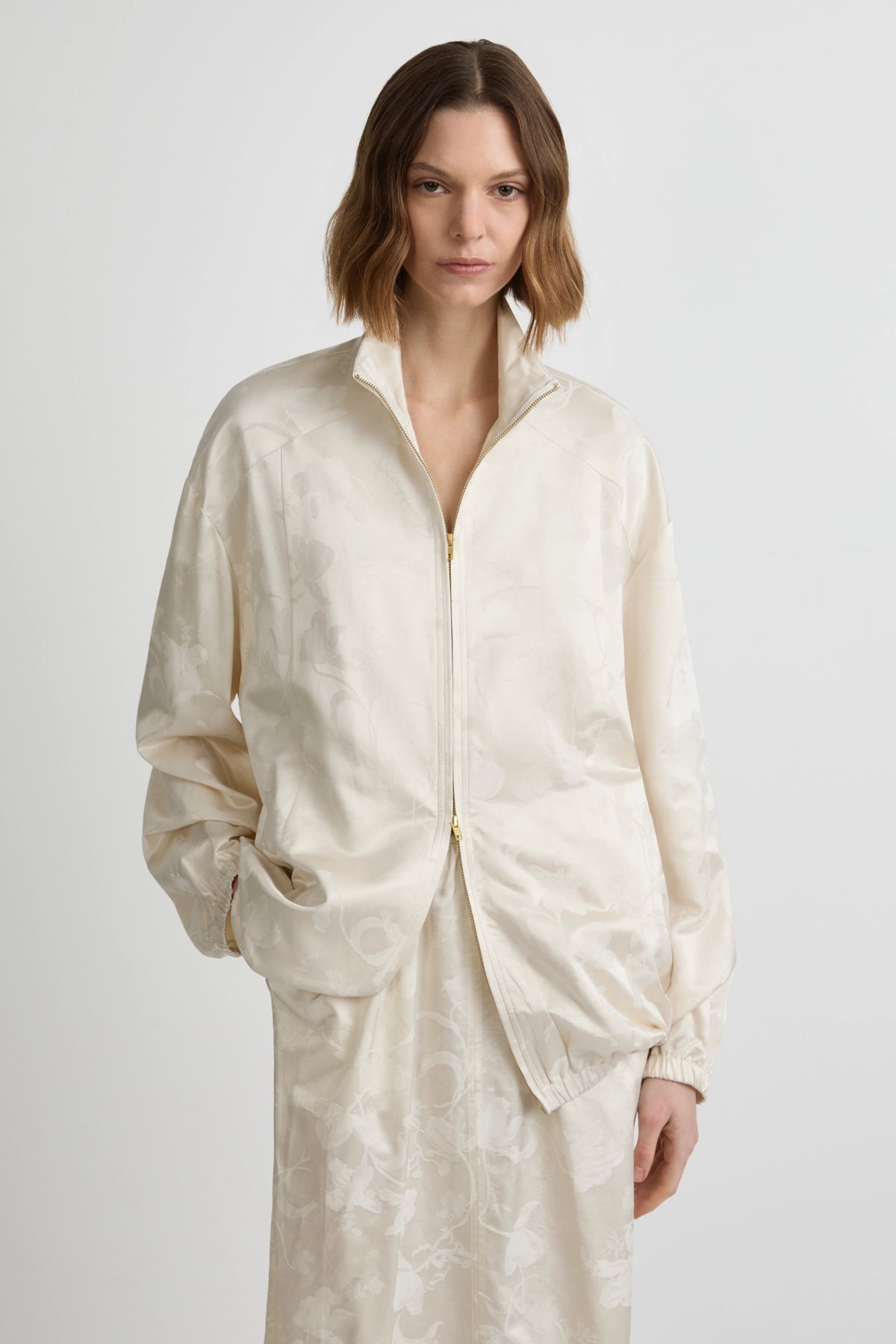 Longline Bomber - Heirloom Silk Cotton Jacquard