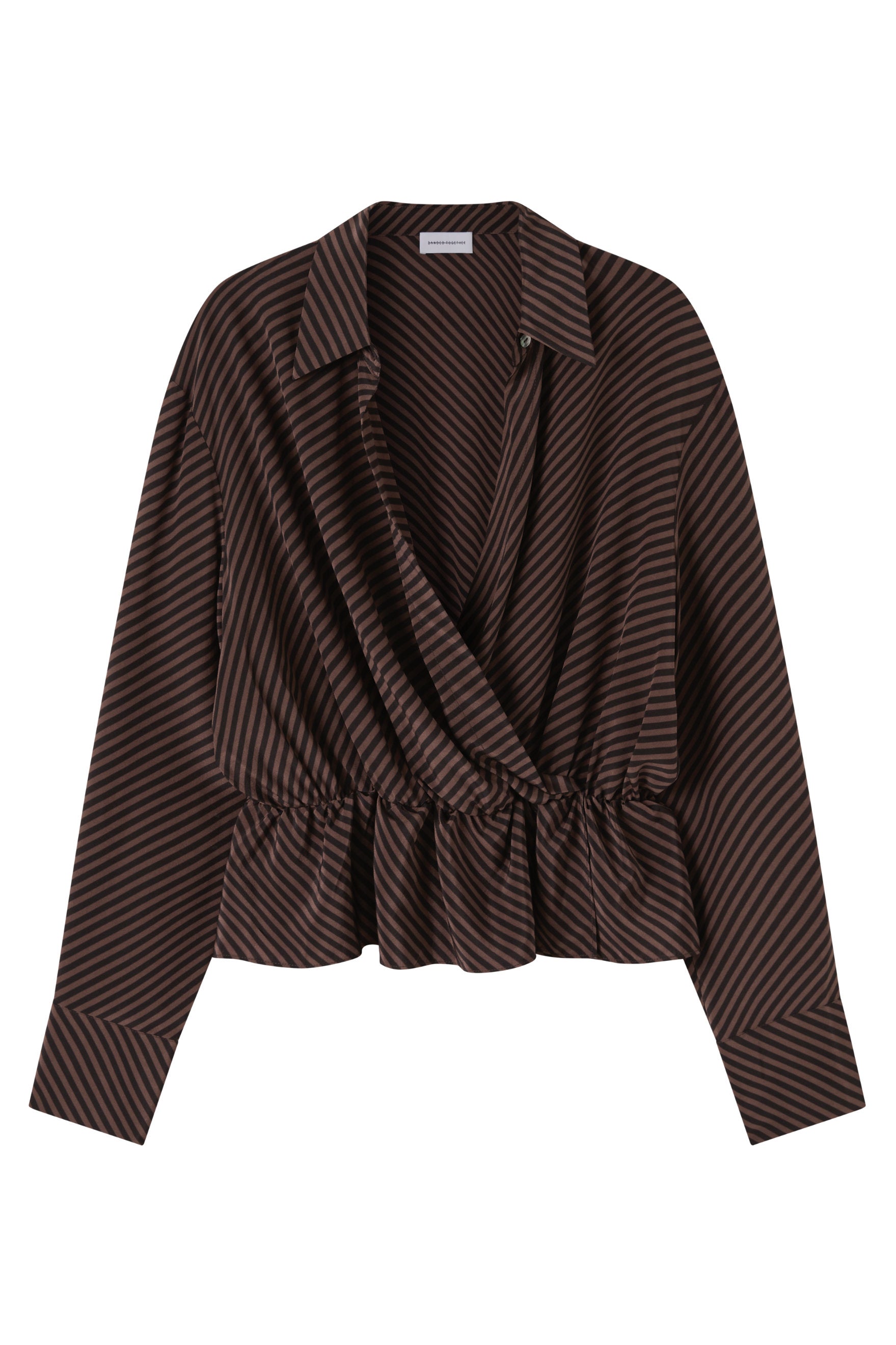 Wrap Shirt - Espresso Stripe Silk