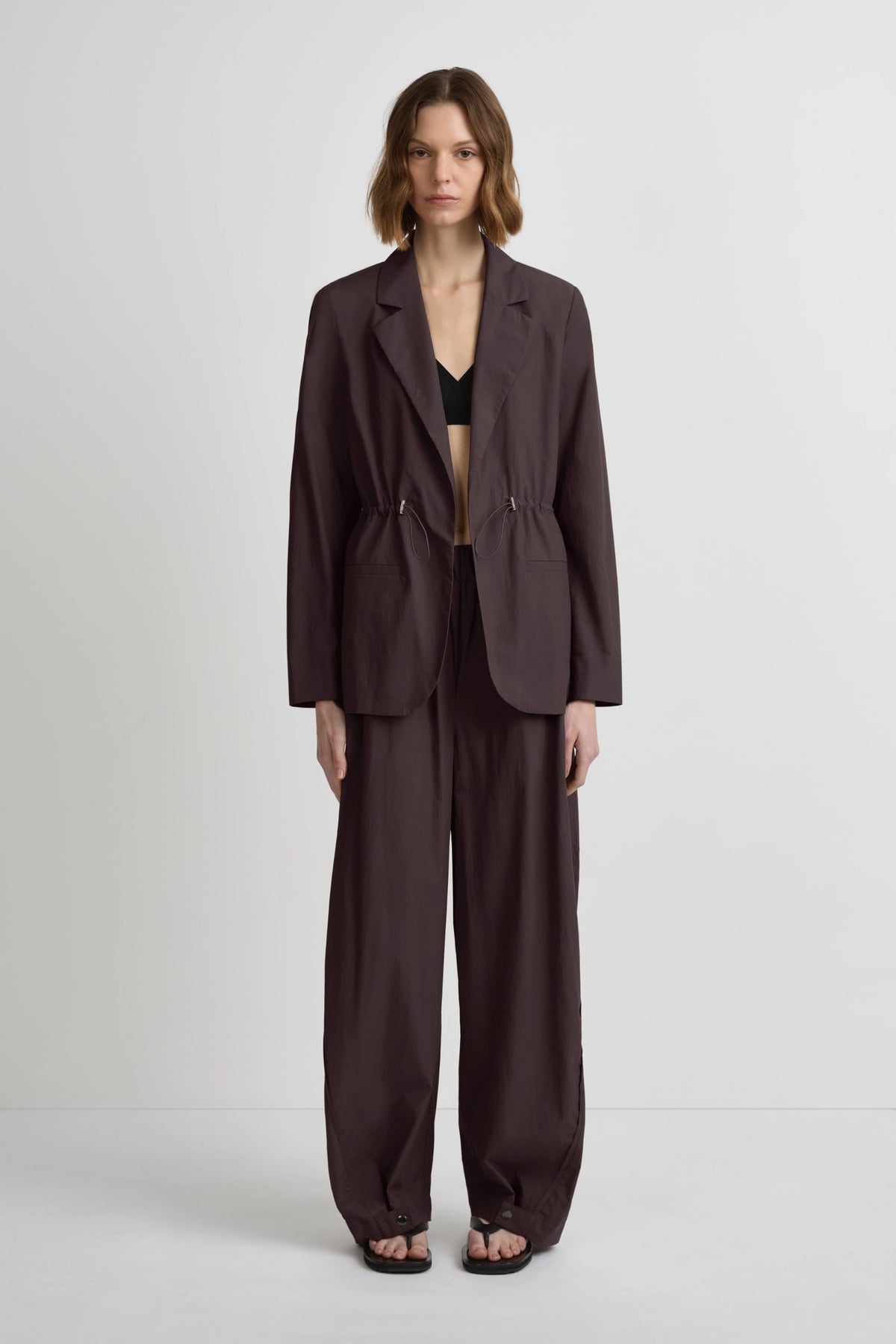 Cinched Blazer - Muscatel Cotton