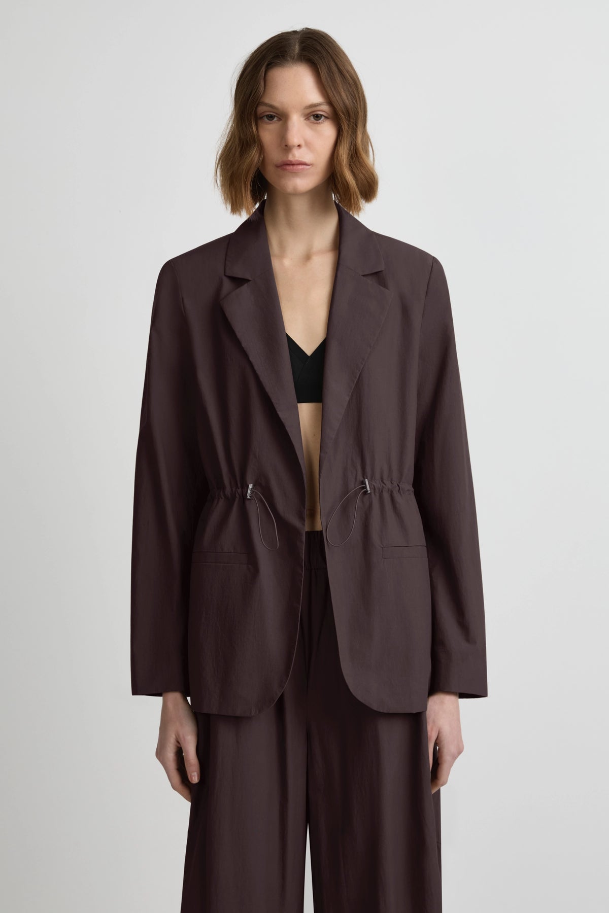 Cinched Blazer - Muscatel Cotton