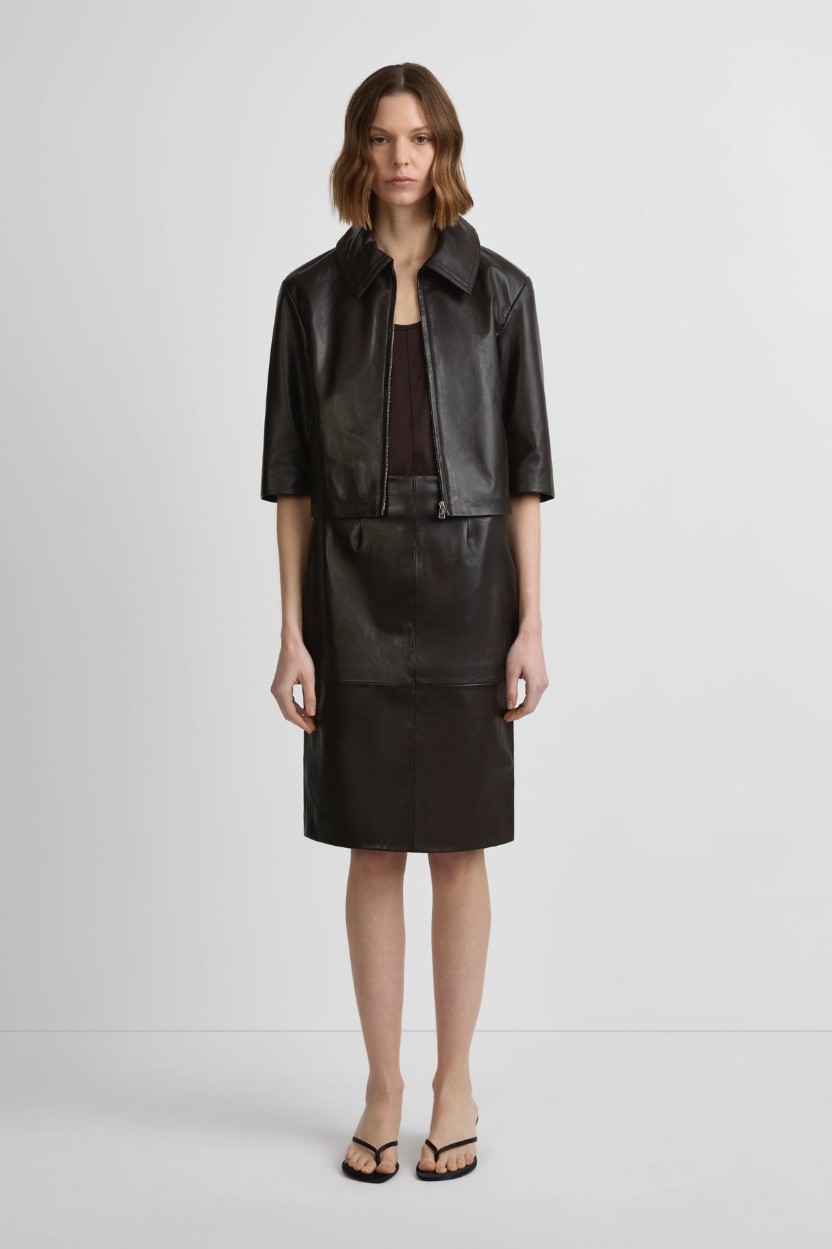 Leather Studio Jacket - Cafe Solo