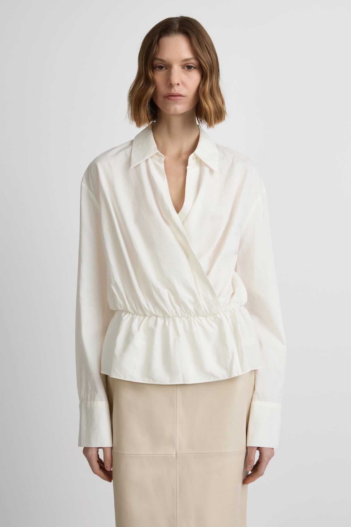 Wrap Shirt - White Silk