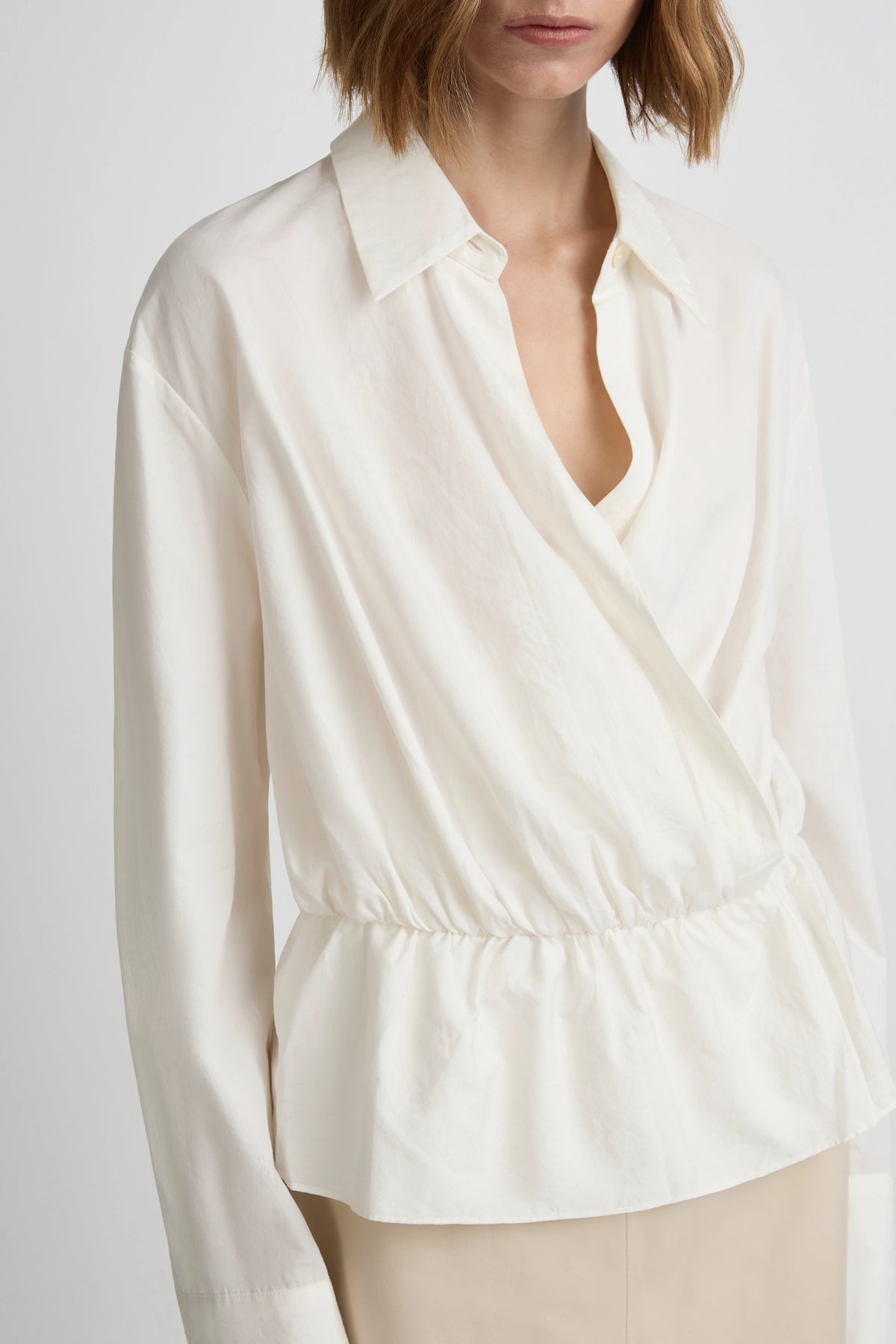 Wrap Shirt - White Silk