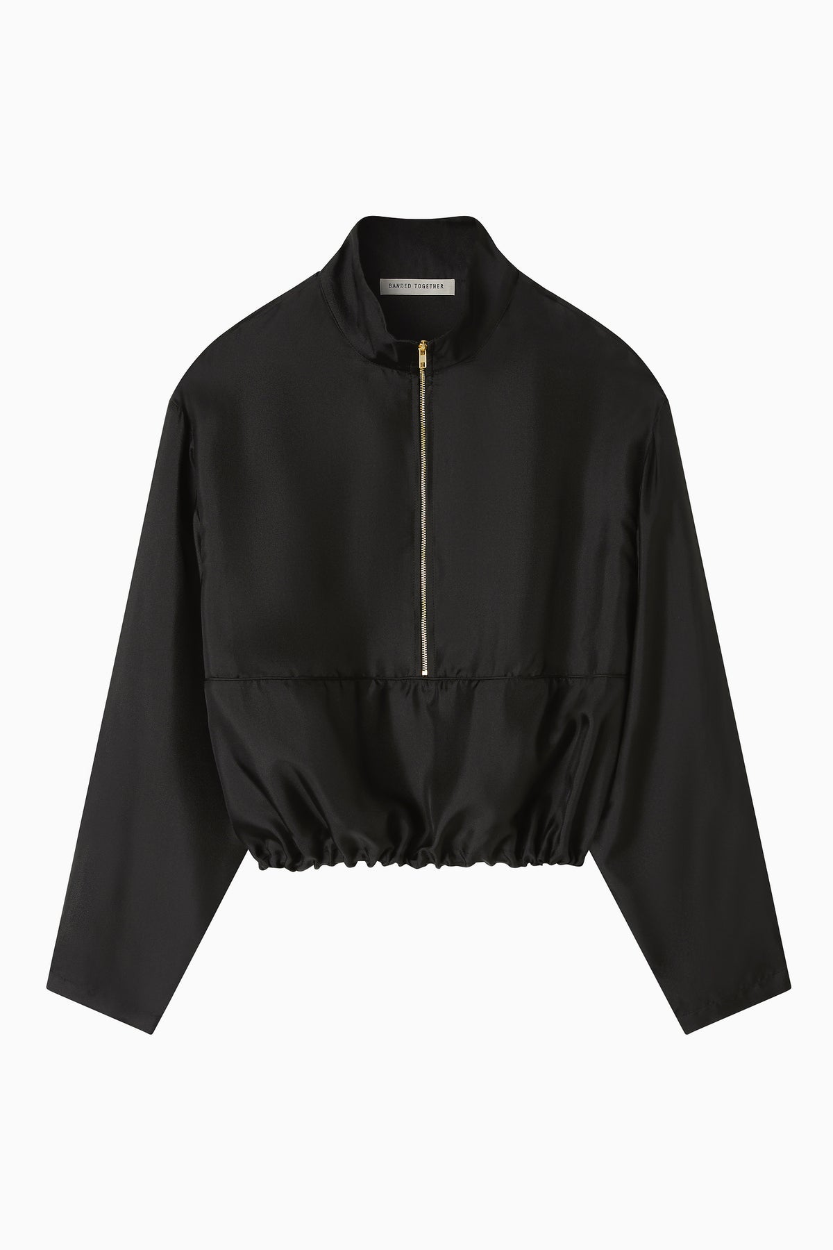 Zipped Blouse - Black Silk Twill