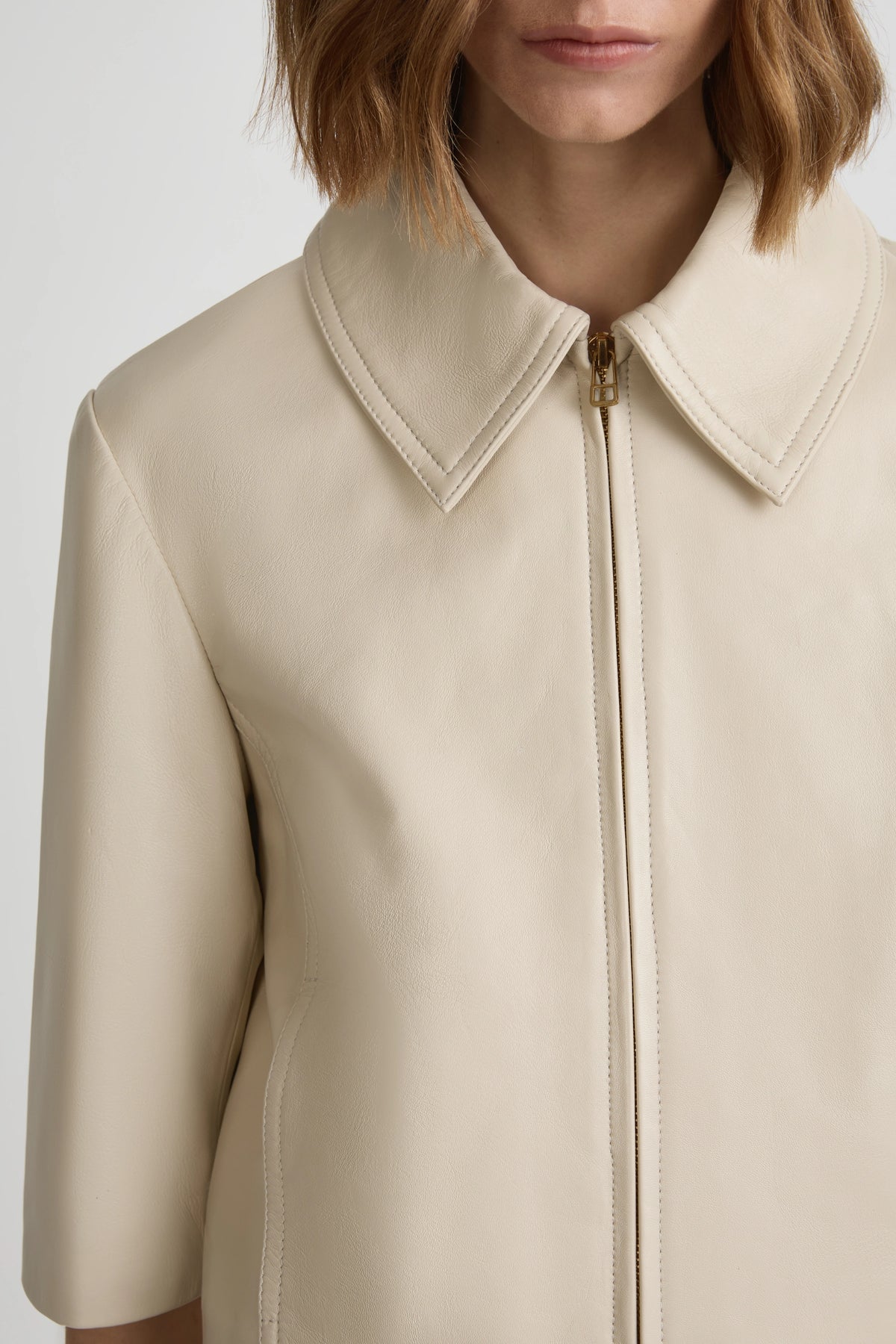 Leather Studio Jacket - Chalk