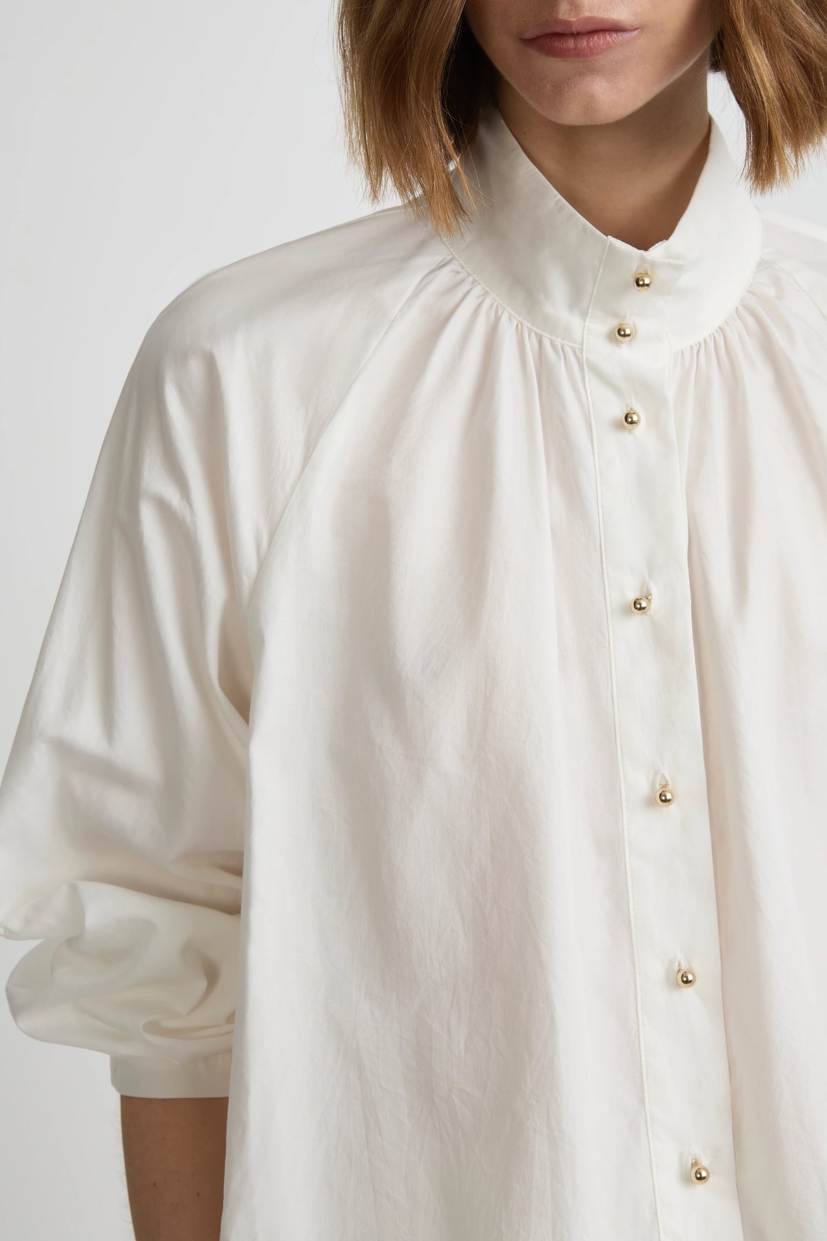 Enamoured Blouse - White Cotton Silk