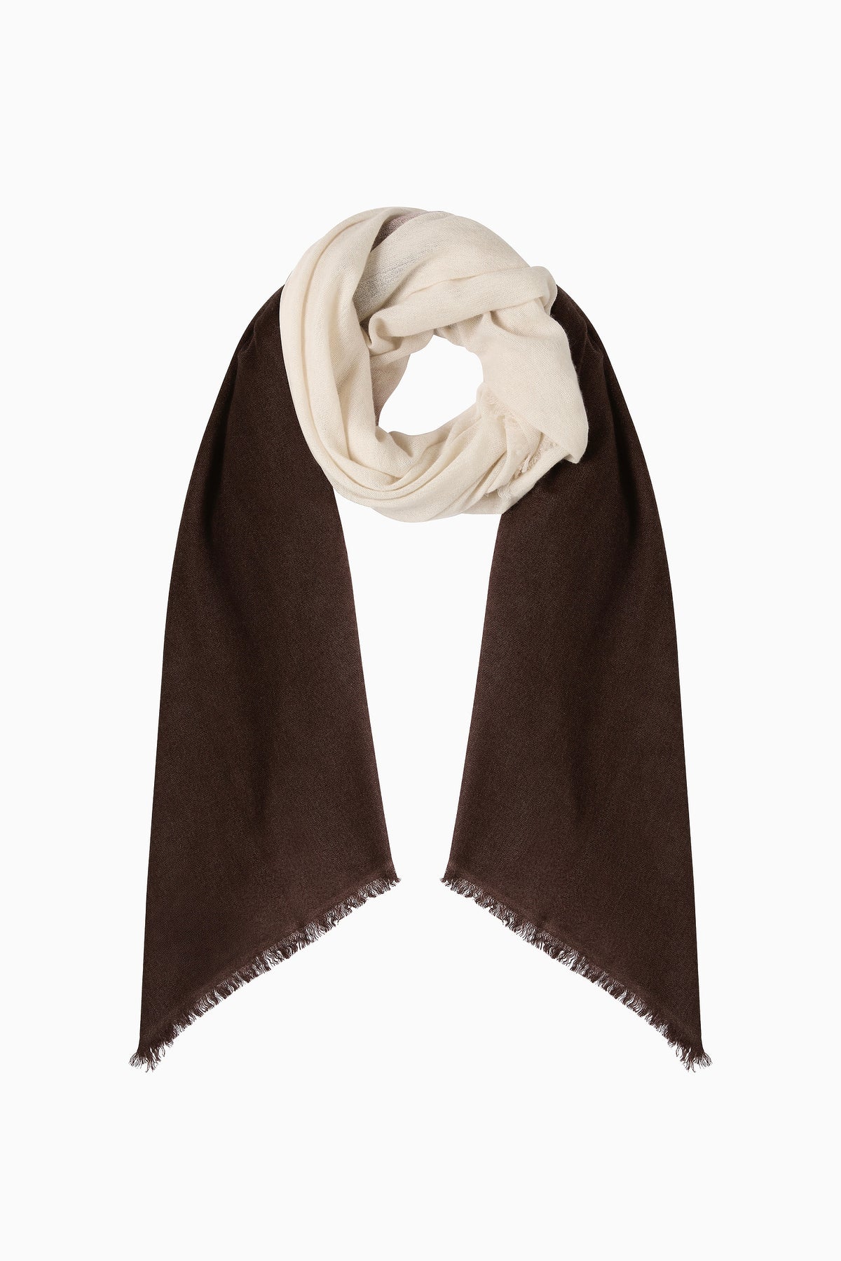 Cashmere Whisper Thin Scarf - Whisper White / Cafe Solo