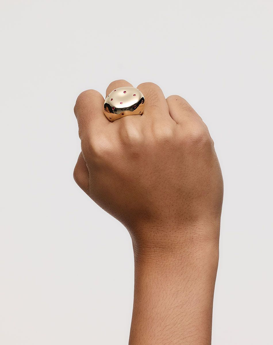 Meadowlark Strawberry Ring Set - Ruby/Gold