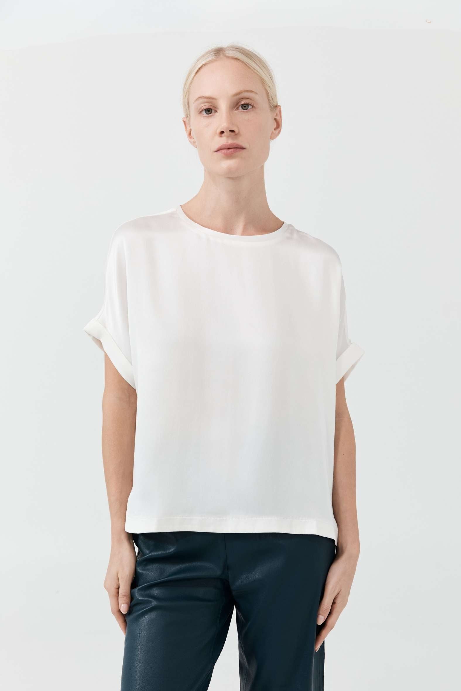 Relaxed Silk T-Shirt - Whisper White
