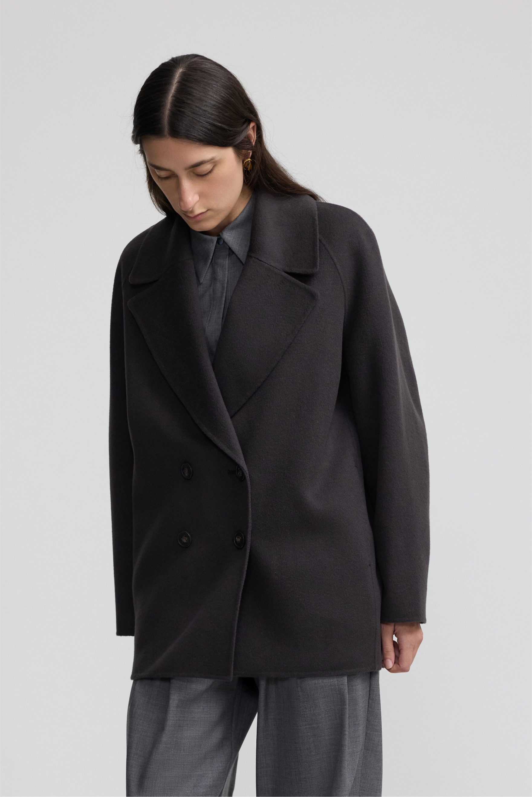 Cashmere Peacoat - Dark Chocolate