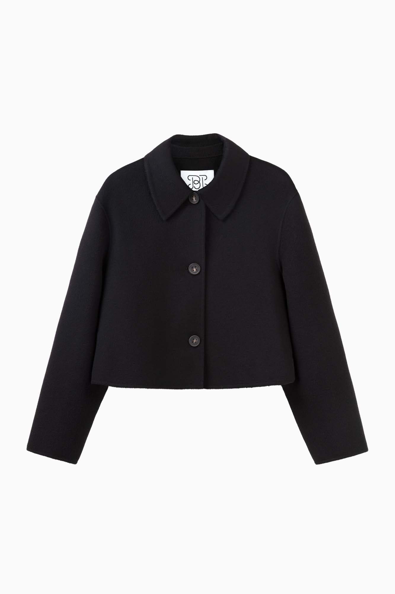 Cashmere Cropped Coat - Black - Banded Together