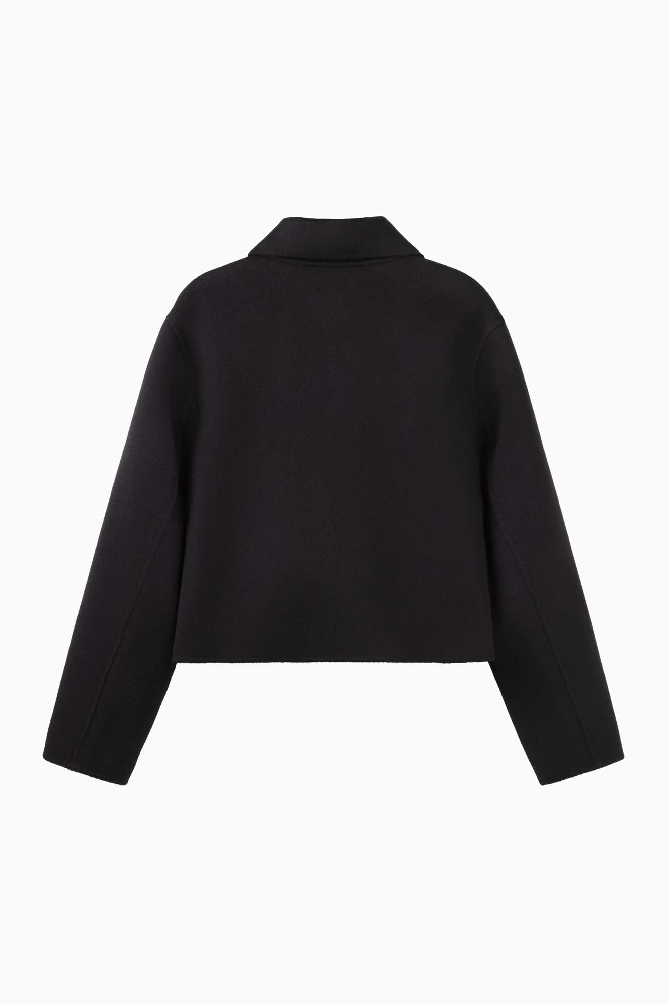 Cashmere Cropped Coat - Black - Banded Together