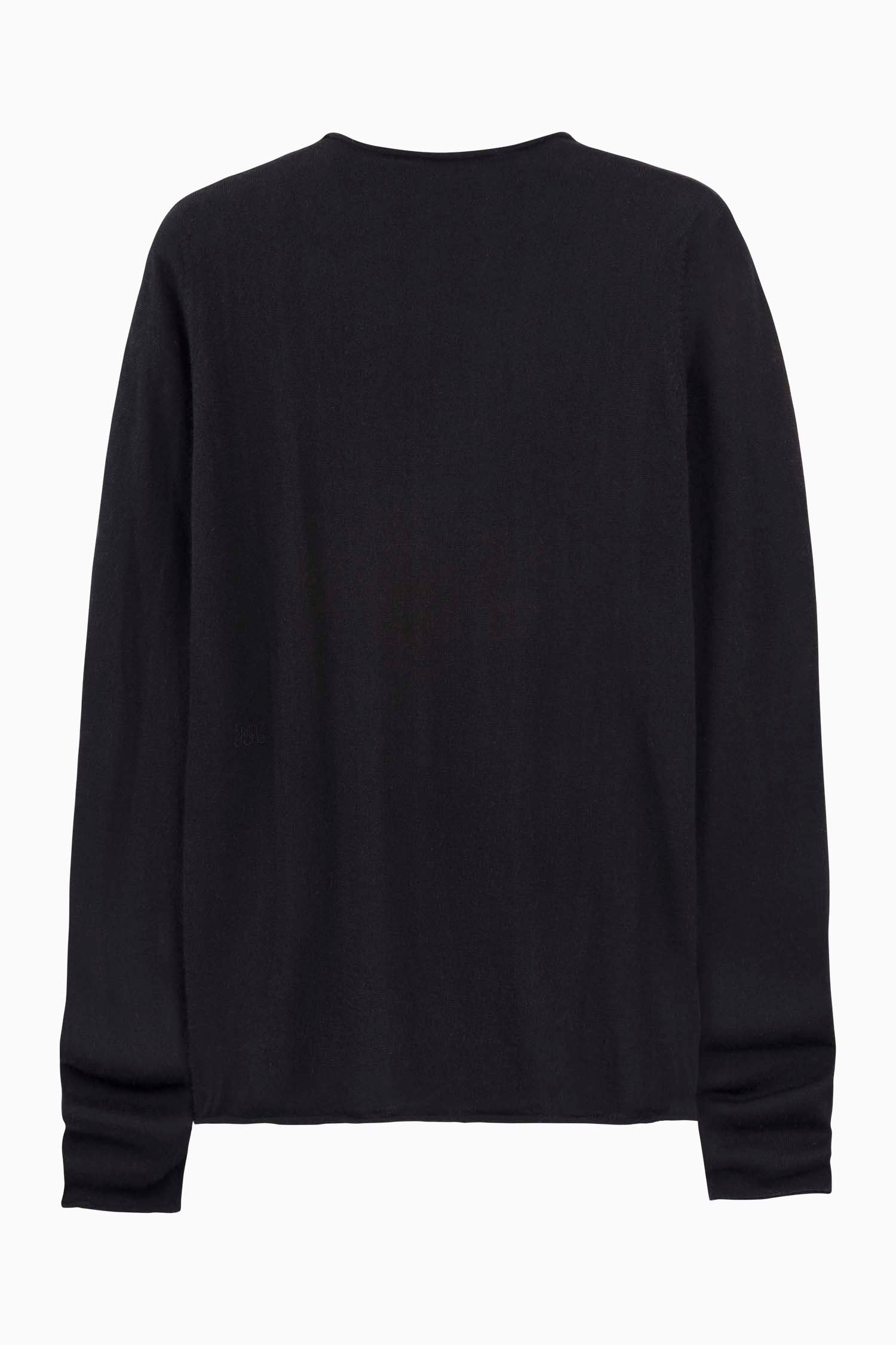 Cashmere Fitted Crew Neck - Black - Banded Together